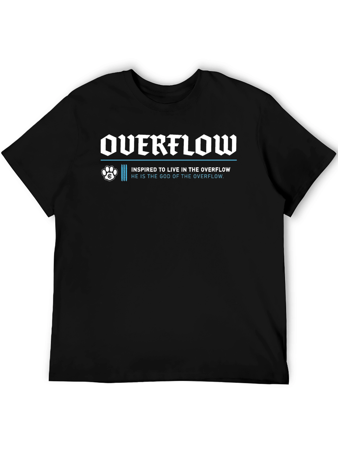 Overflow Graphic Print Black T-Shirt