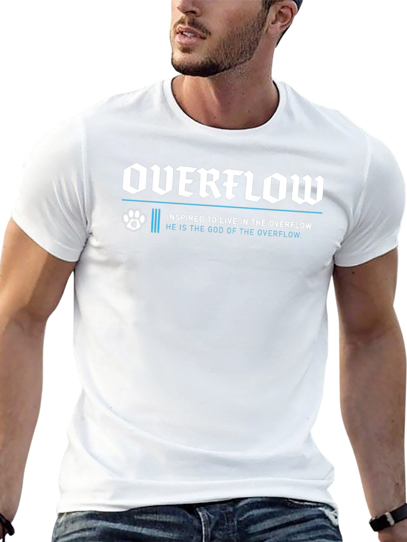 Overflow Graphic Print Black T-Shirt