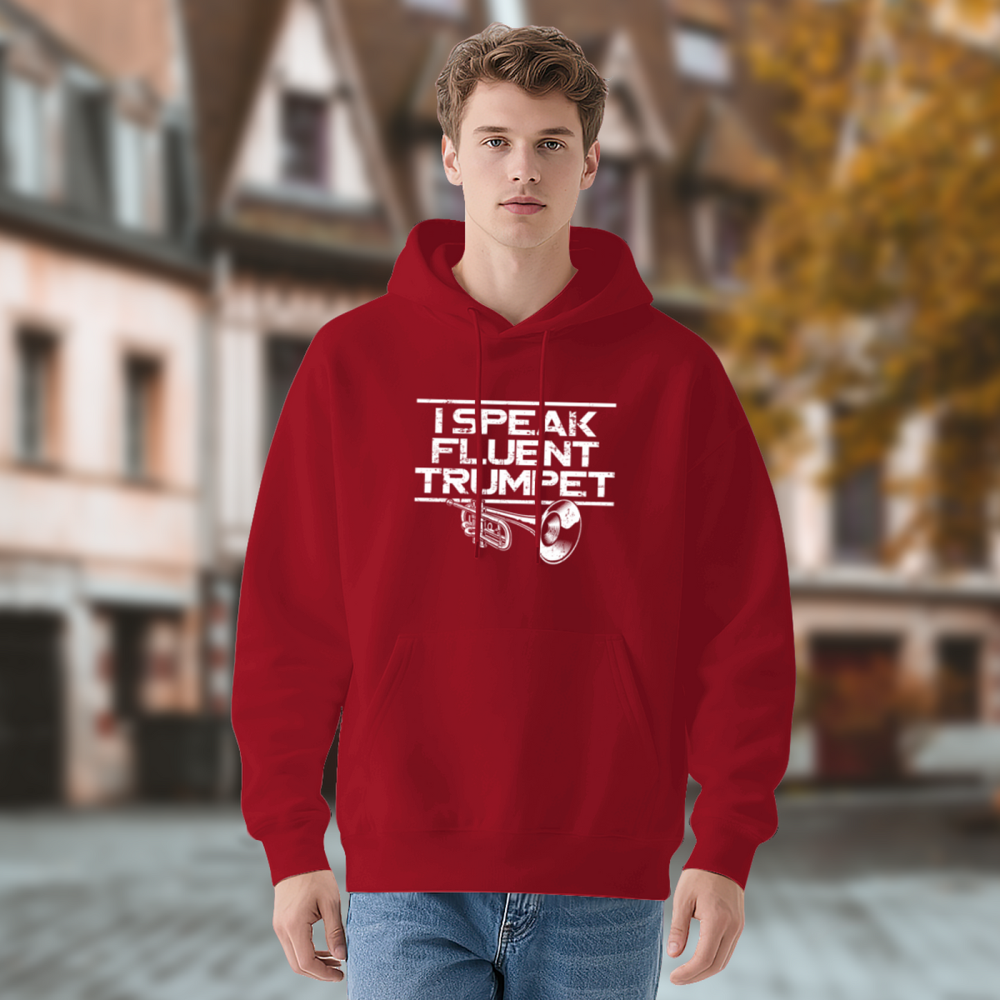 I Speak Fluent Trumpet Brass Music Fan Hoodie, Warm Comfort Casual Top