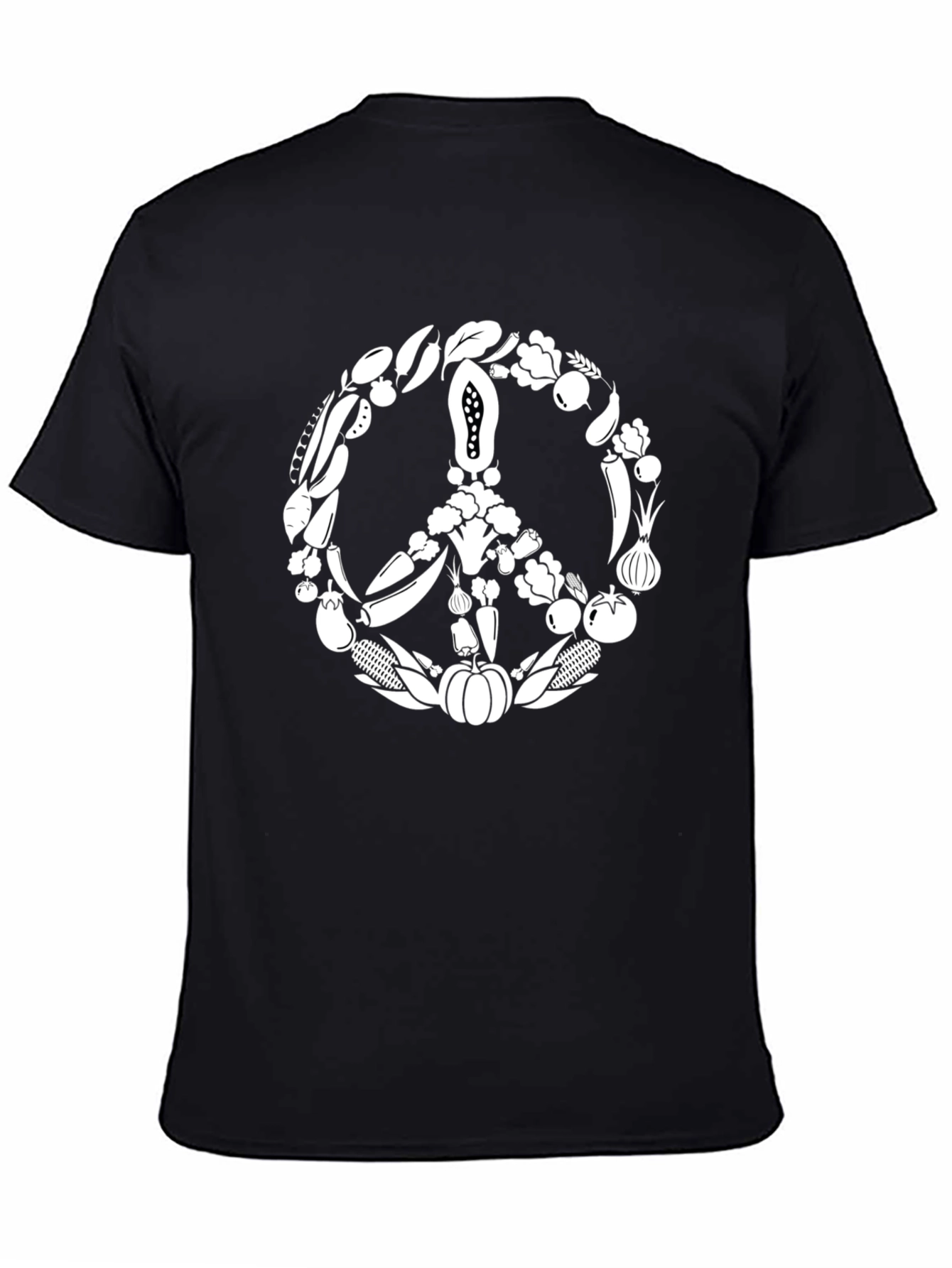 Vegetable Peace Sign T-Shirt - Vegetarian Vegan Tee