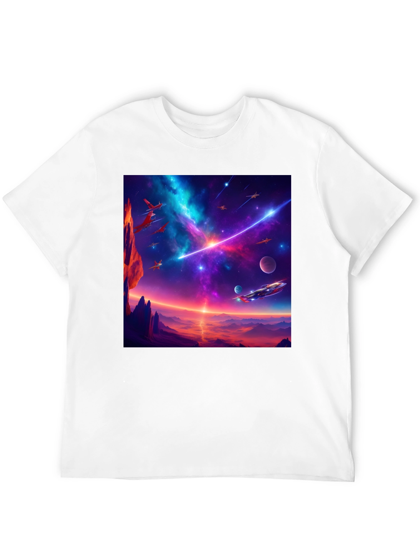 Sci-Fi Space Adventure Graphic T-Shirt