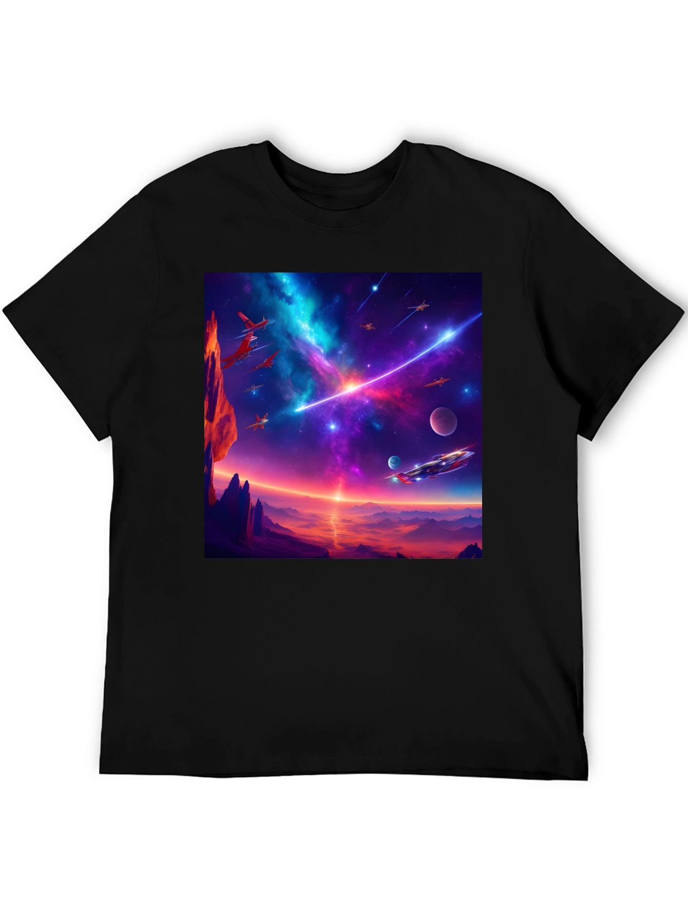 Sci-Fi Space Adventure Graphic T-Shirt