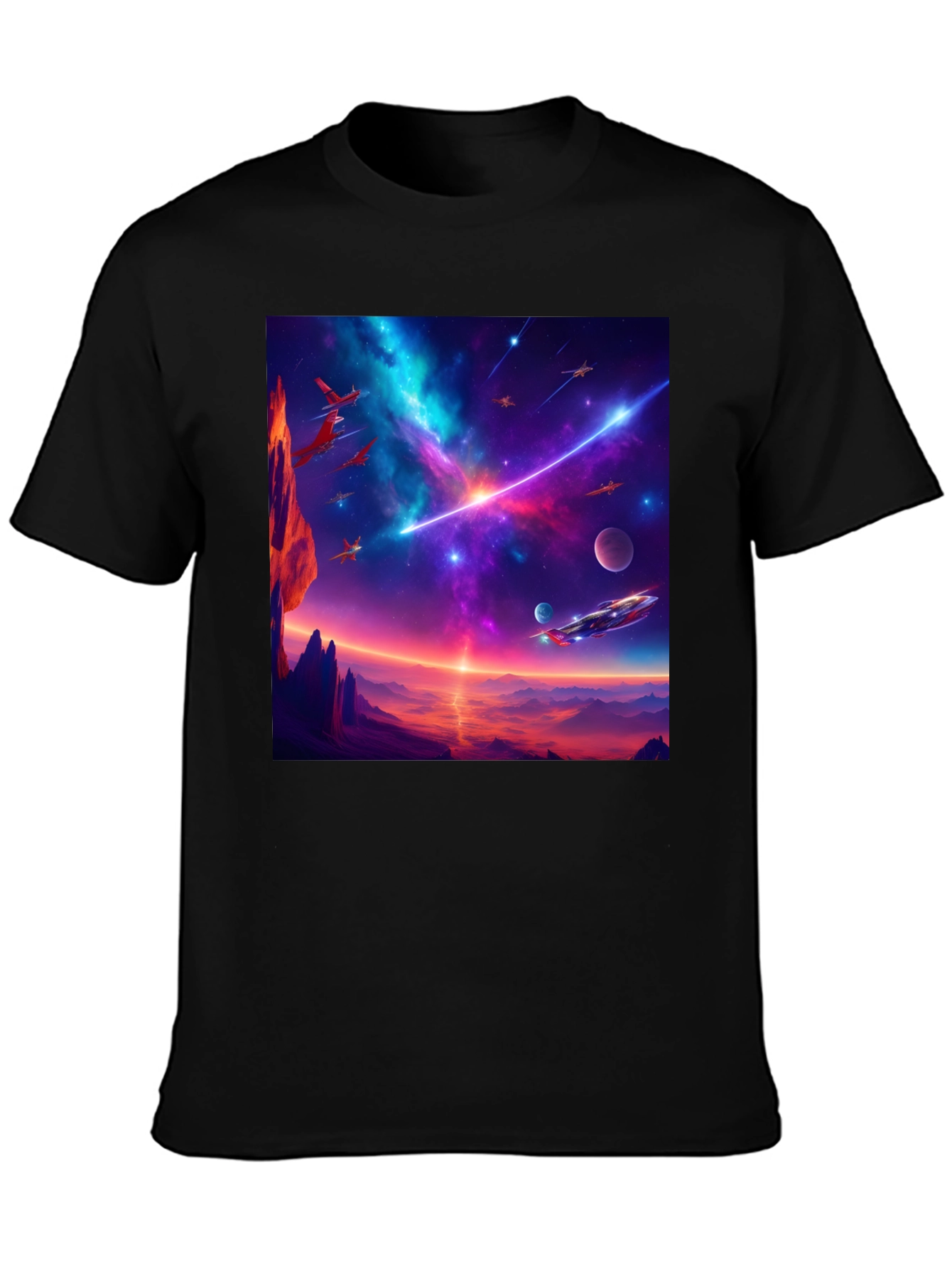 Sci-Fi Space Adventure Graphic T-Shirt