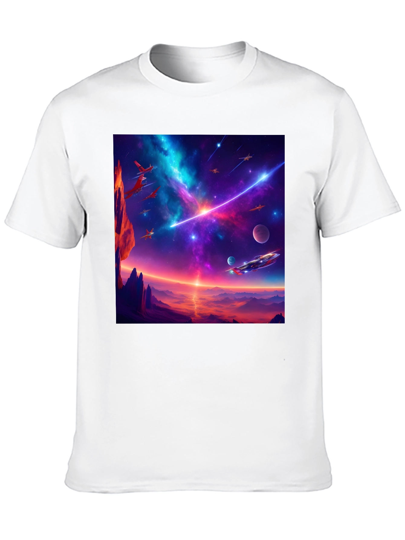 Sci-Fi Space Adventure Graphic T-Shirt