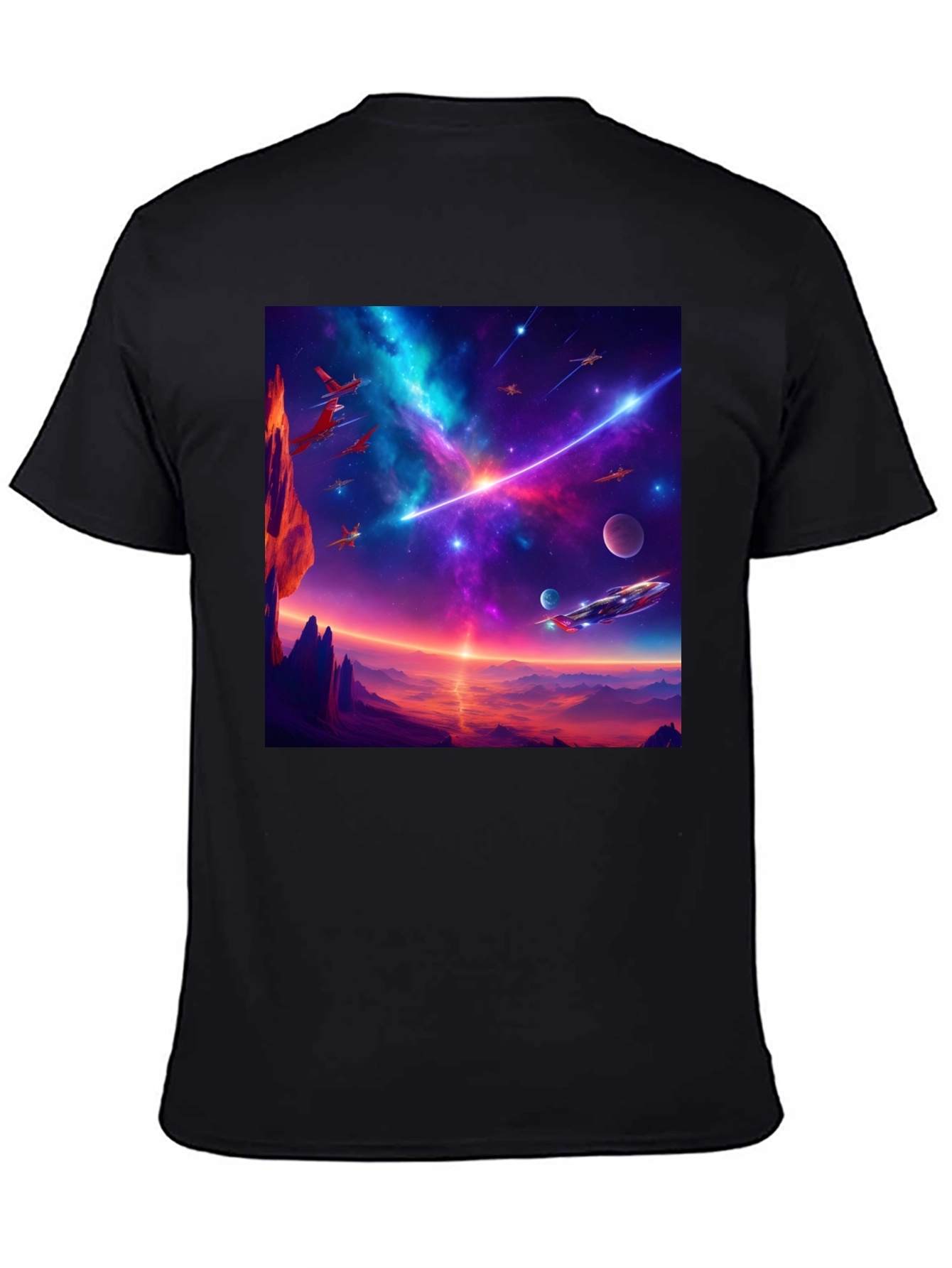 Sci-Fi Space Adventure Graphic T-Shirt