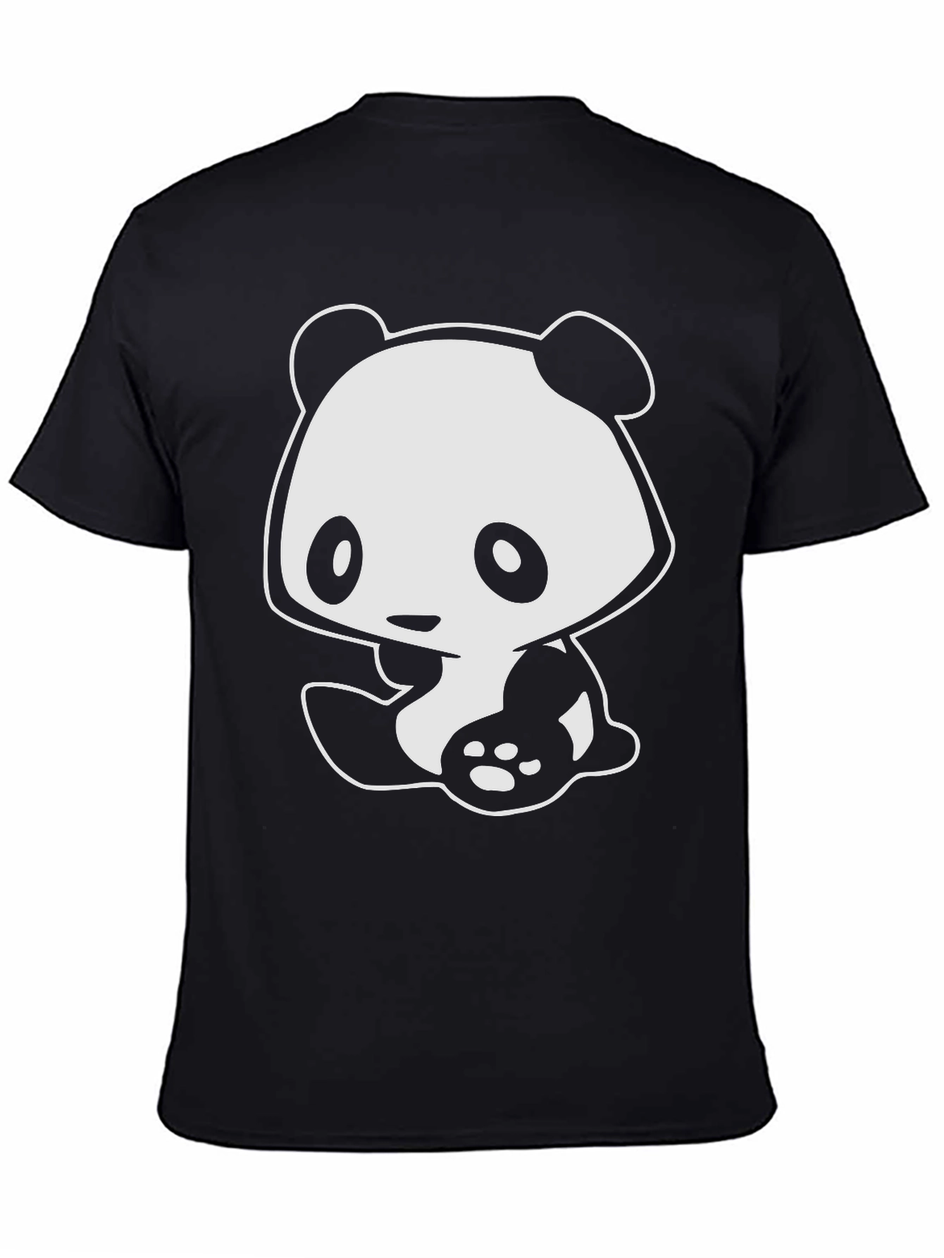 Cute Panda Graphic T-Shirt - Black