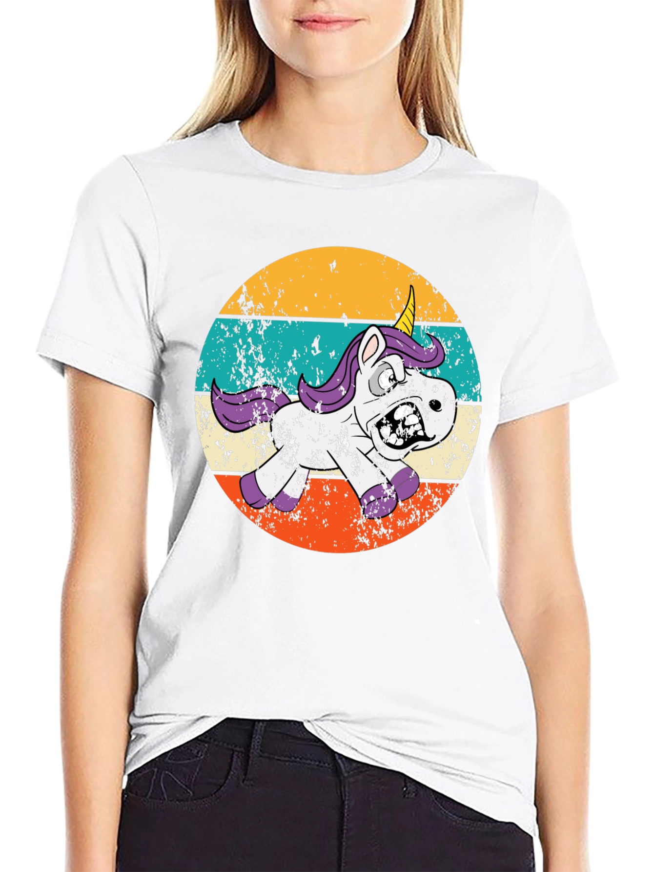 Zombie Unicorn Retro T-Shirt