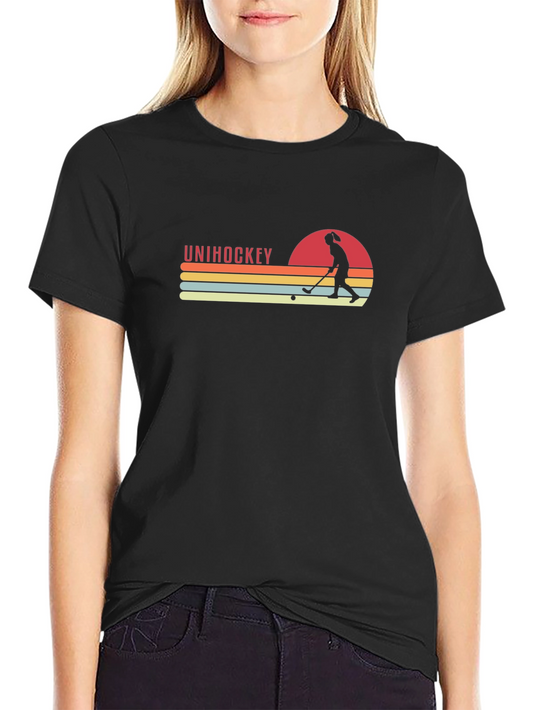 Unihockey Sunset Graphic Tee - Retro Style