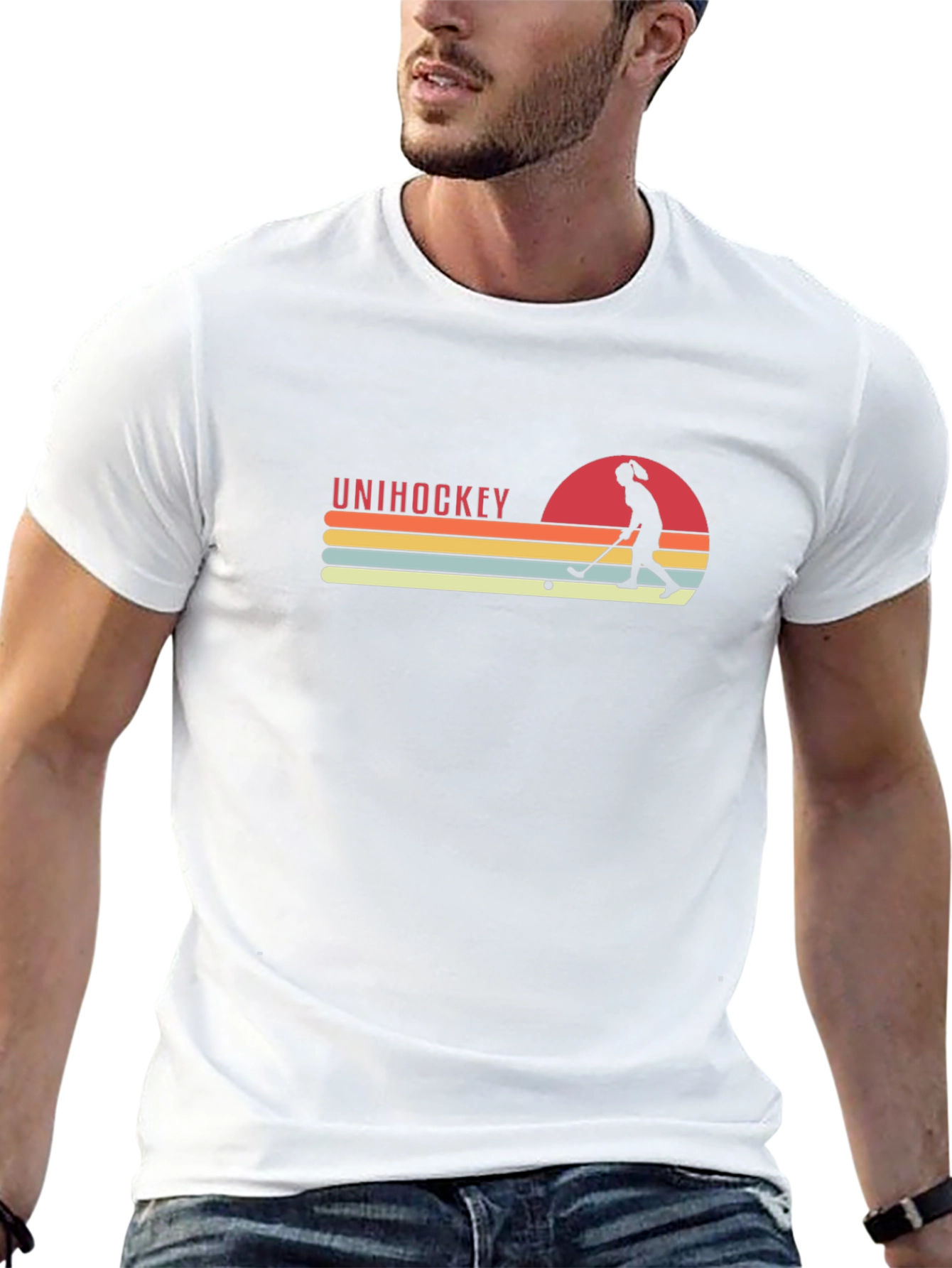 Unihockey Sunset Graphic Tee - Retro Style