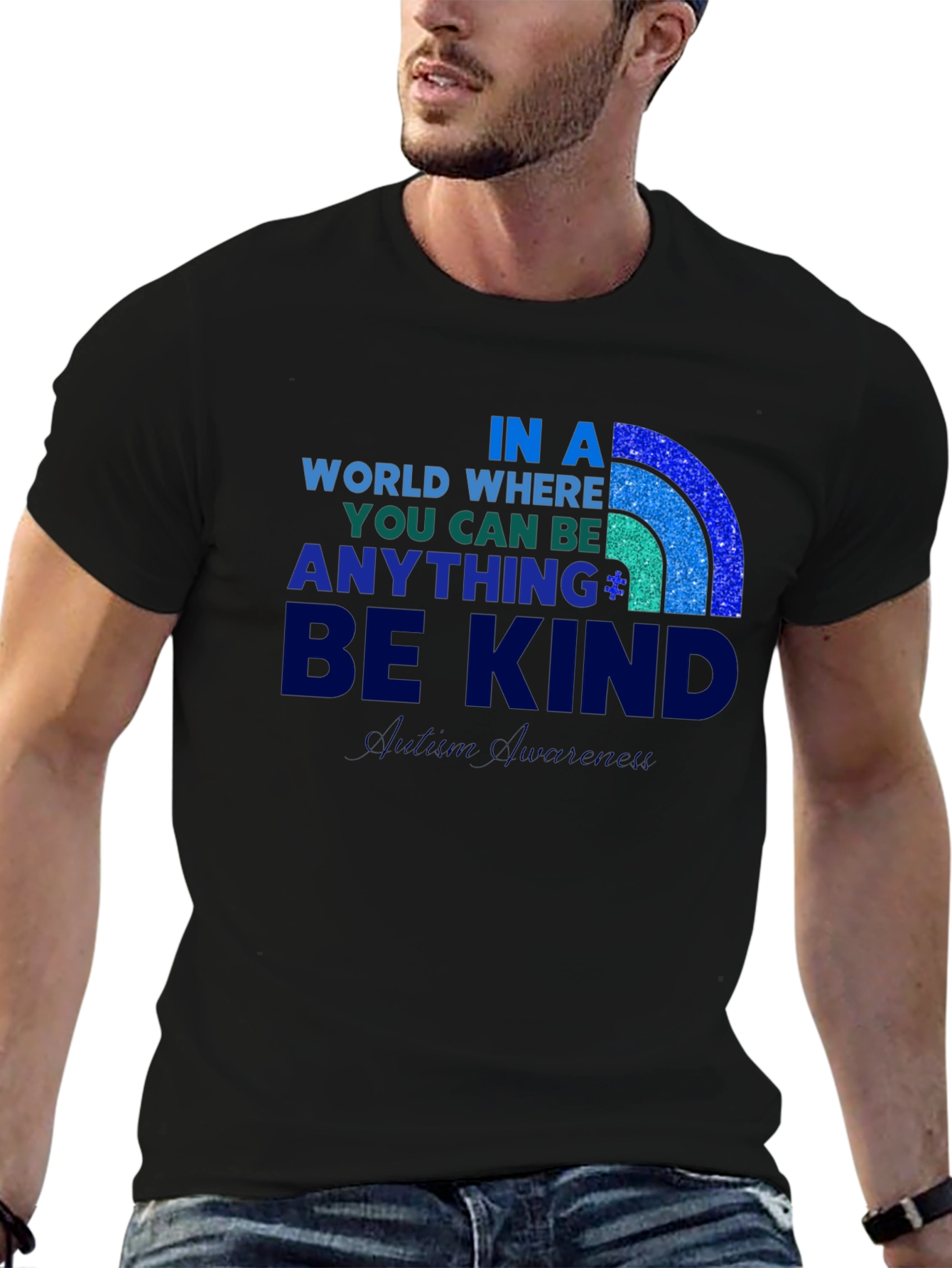 Autism Awareness T-Shirt: Be Kind Rainbow Design