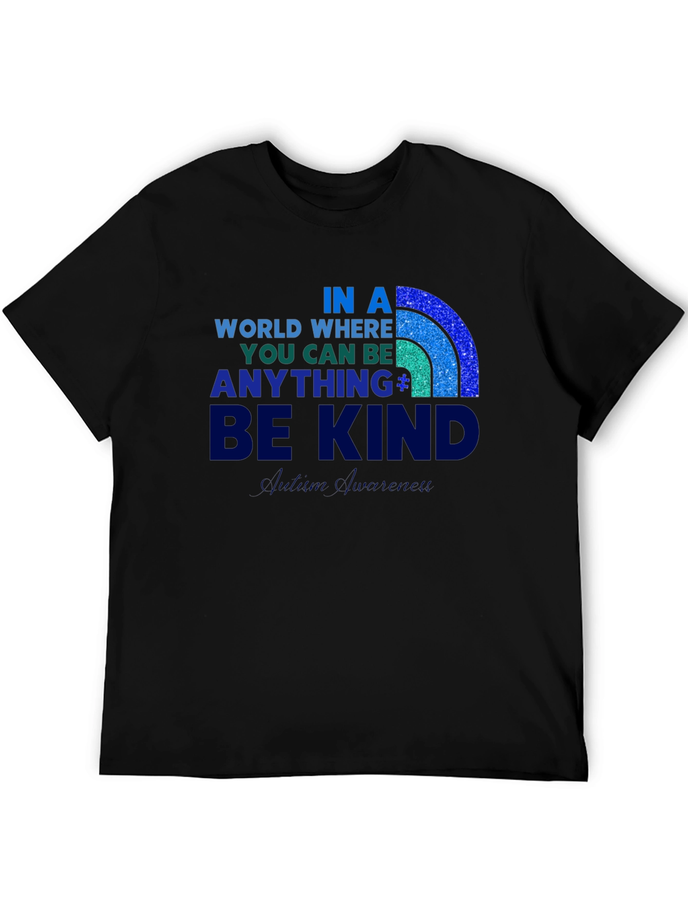 Autism Awareness T-Shirt: Be Kind Rainbow Design