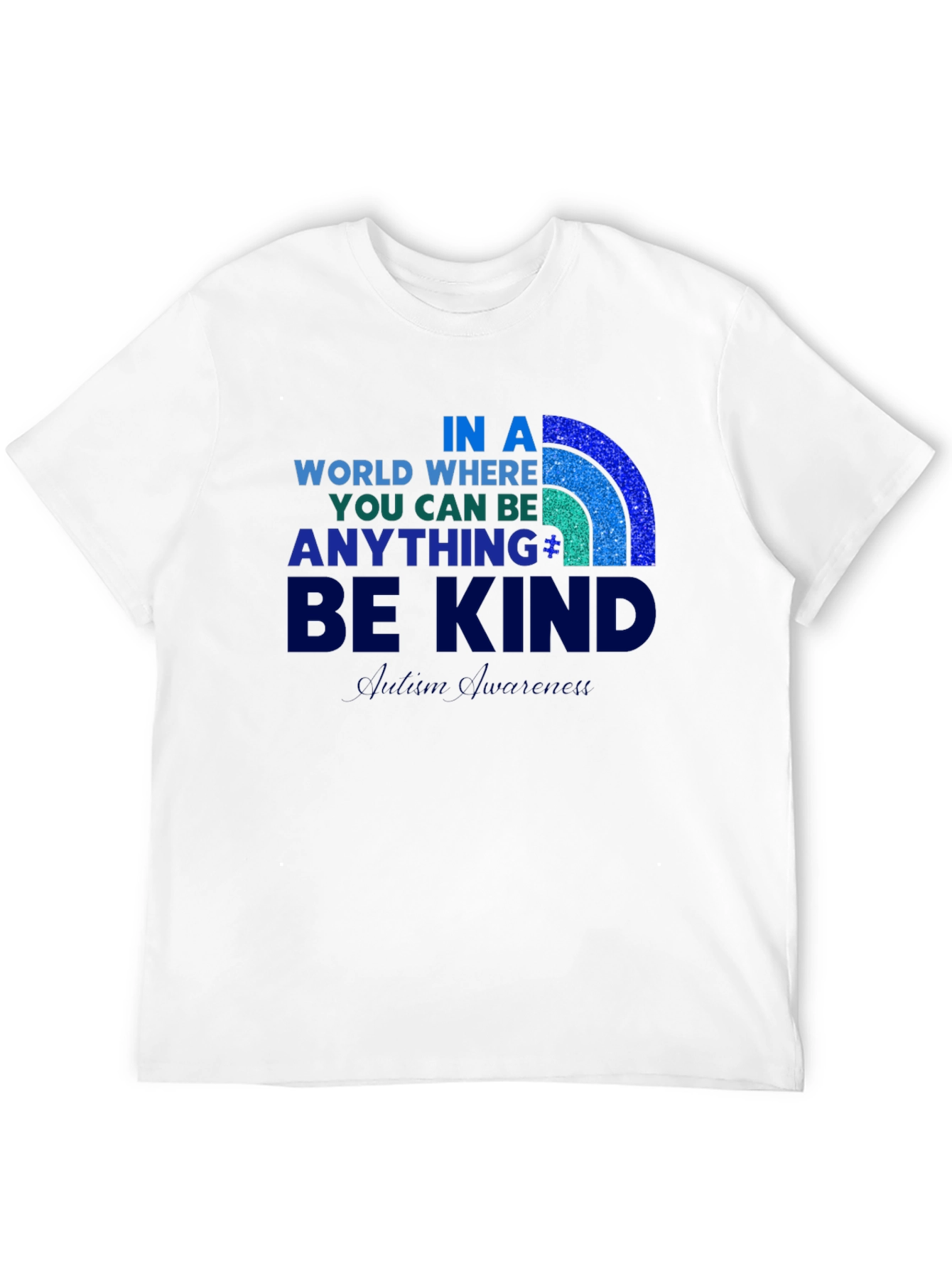 Autism Awareness T-Shirt: Be Kind Rainbow Design