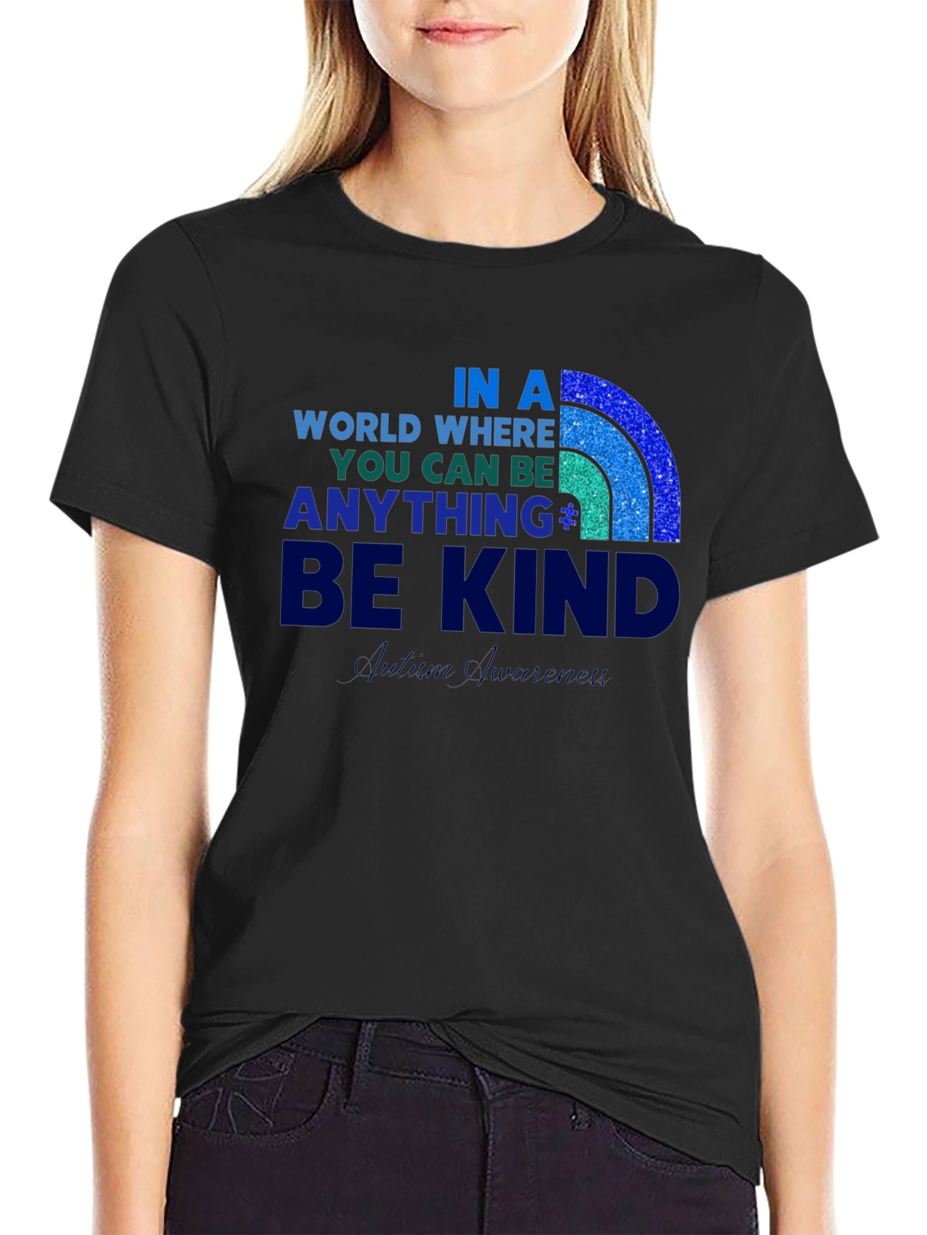 Autism Awareness T-Shirt: Be Kind Rainbow Design