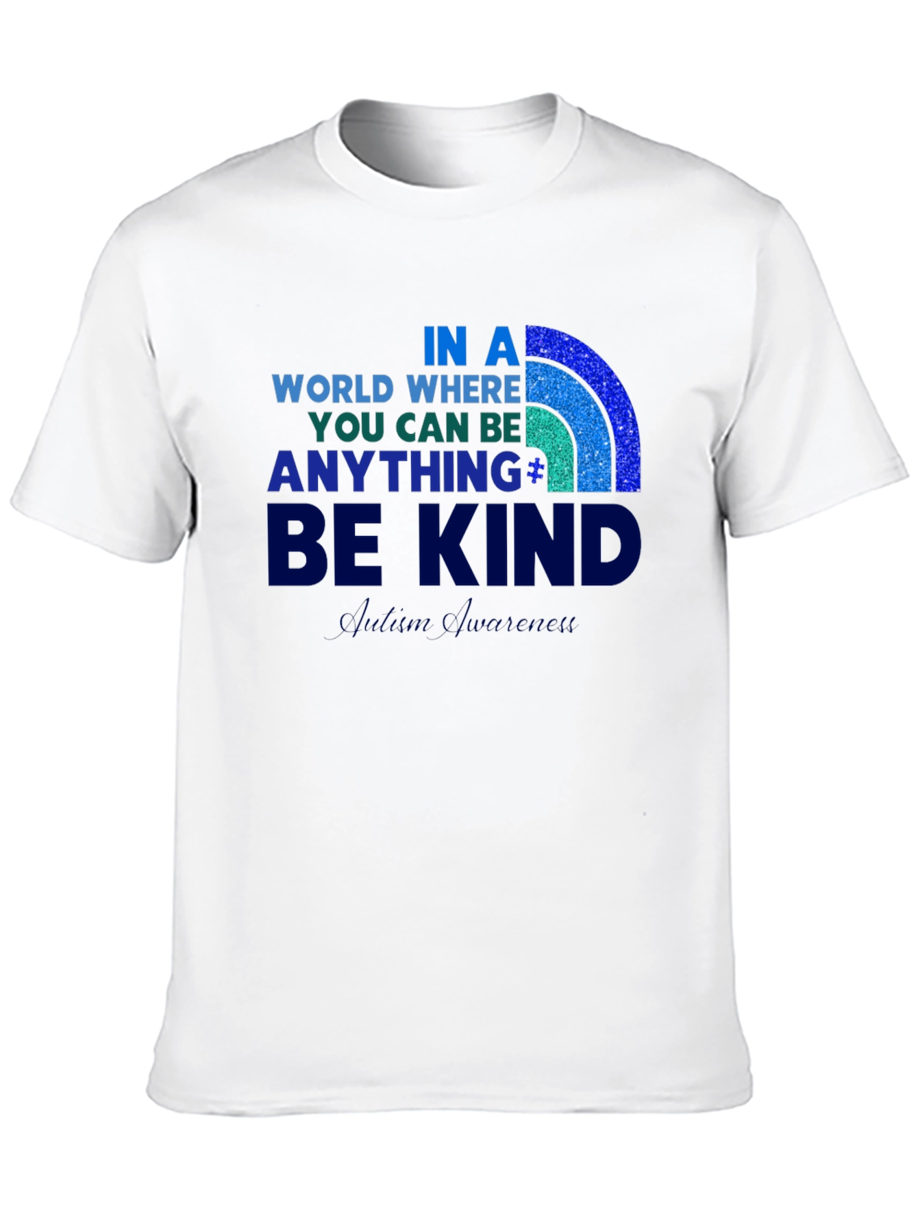 Autism Awareness T-Shirt: Be Kind Rainbow Design