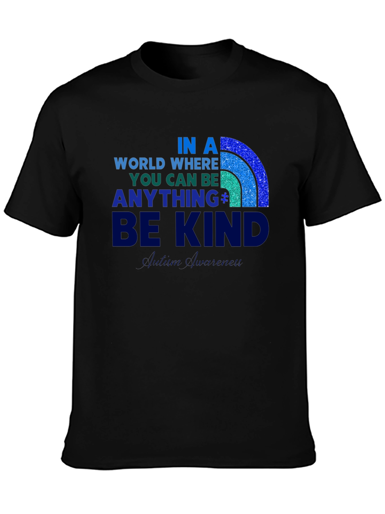 Autism Awareness T-Shirt: Be Kind Rainbow Design