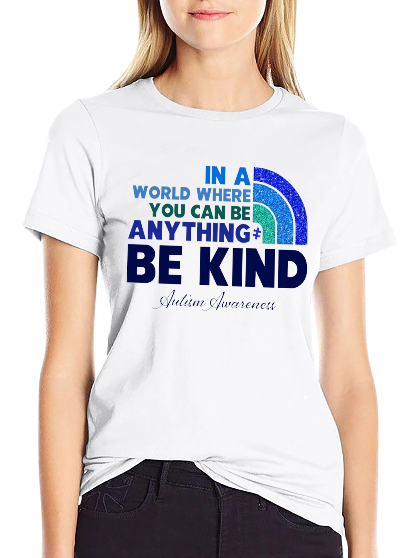 Autism Awareness T-Shirt: Be Kind Rainbow Design