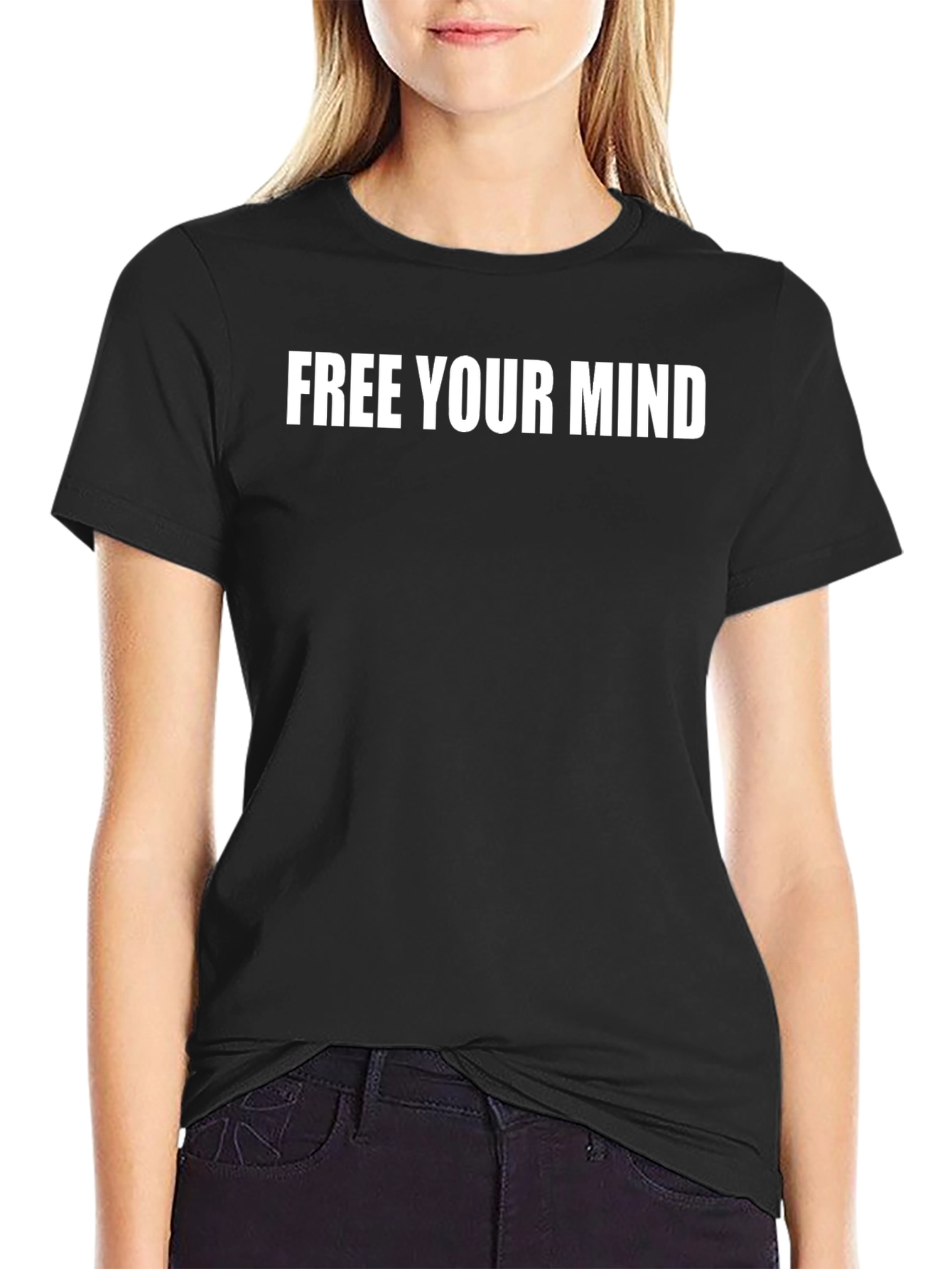 Free Your Mind Black Graphic T-Shirt