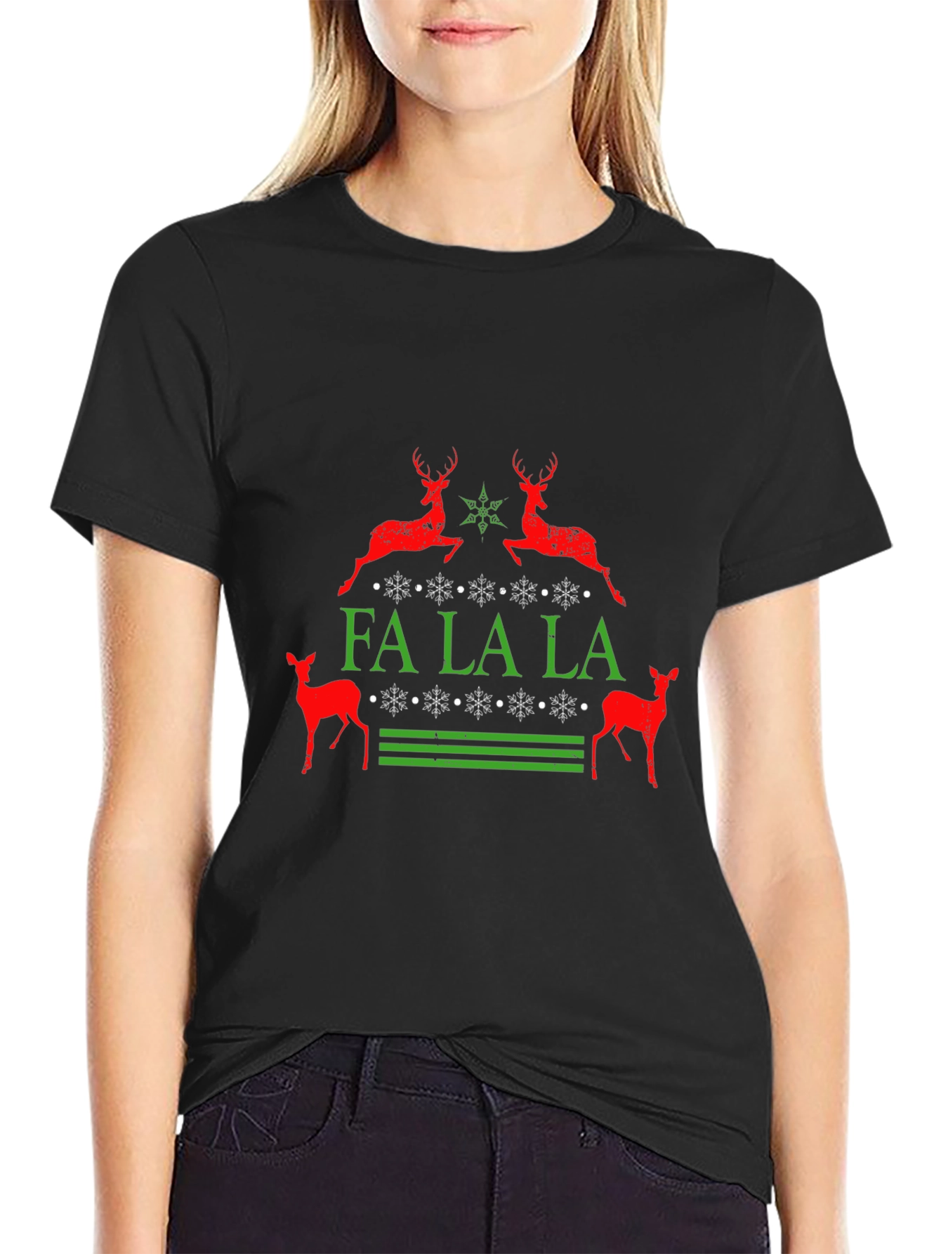 Fa La La Reindeer Christmas T-Shirt