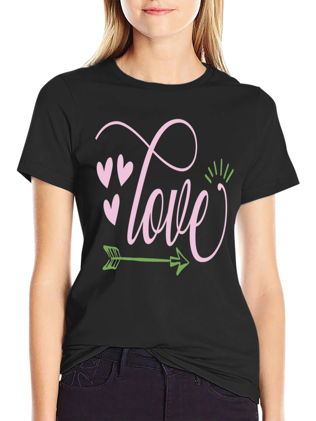 Love Arrow Graphic Tee - Black