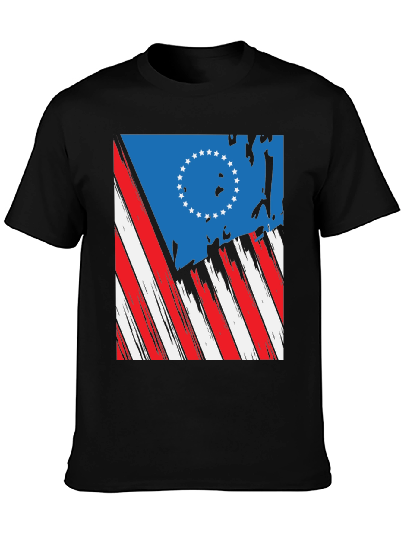 Retro USA Flag Graphic Tee - Patriotic Style
