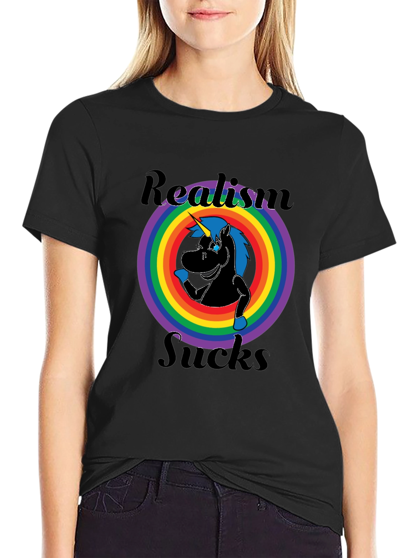 Realism Sucks Unicorn Graphic Tee