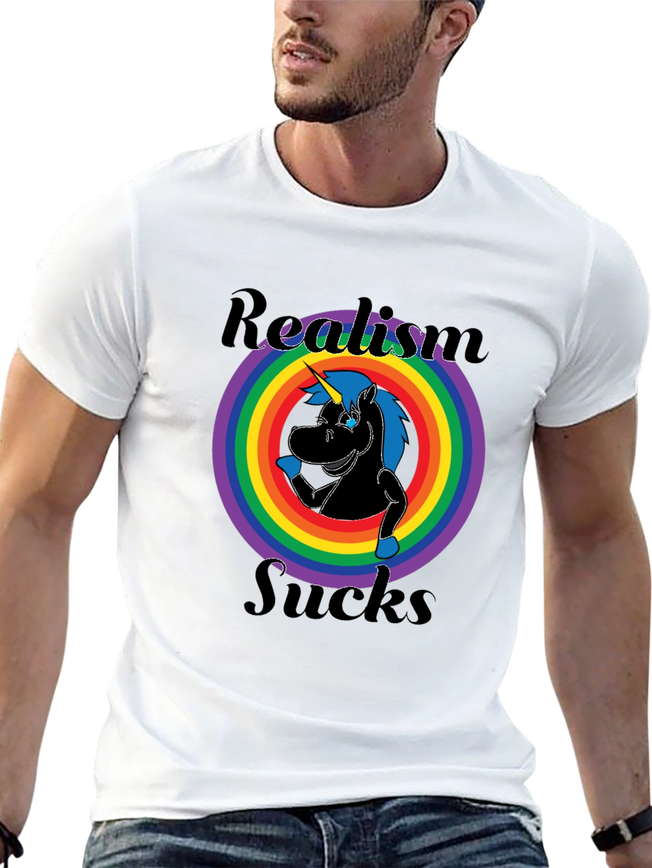 Realism Sucks Unicorn Graphic Tee