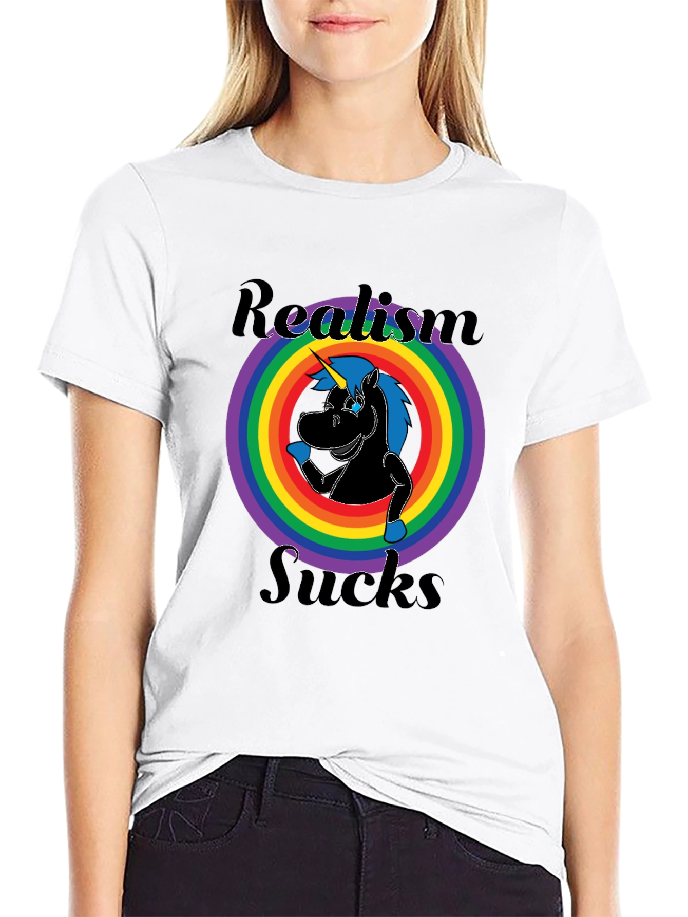 Realism Sucks Unicorn Graphic Tee