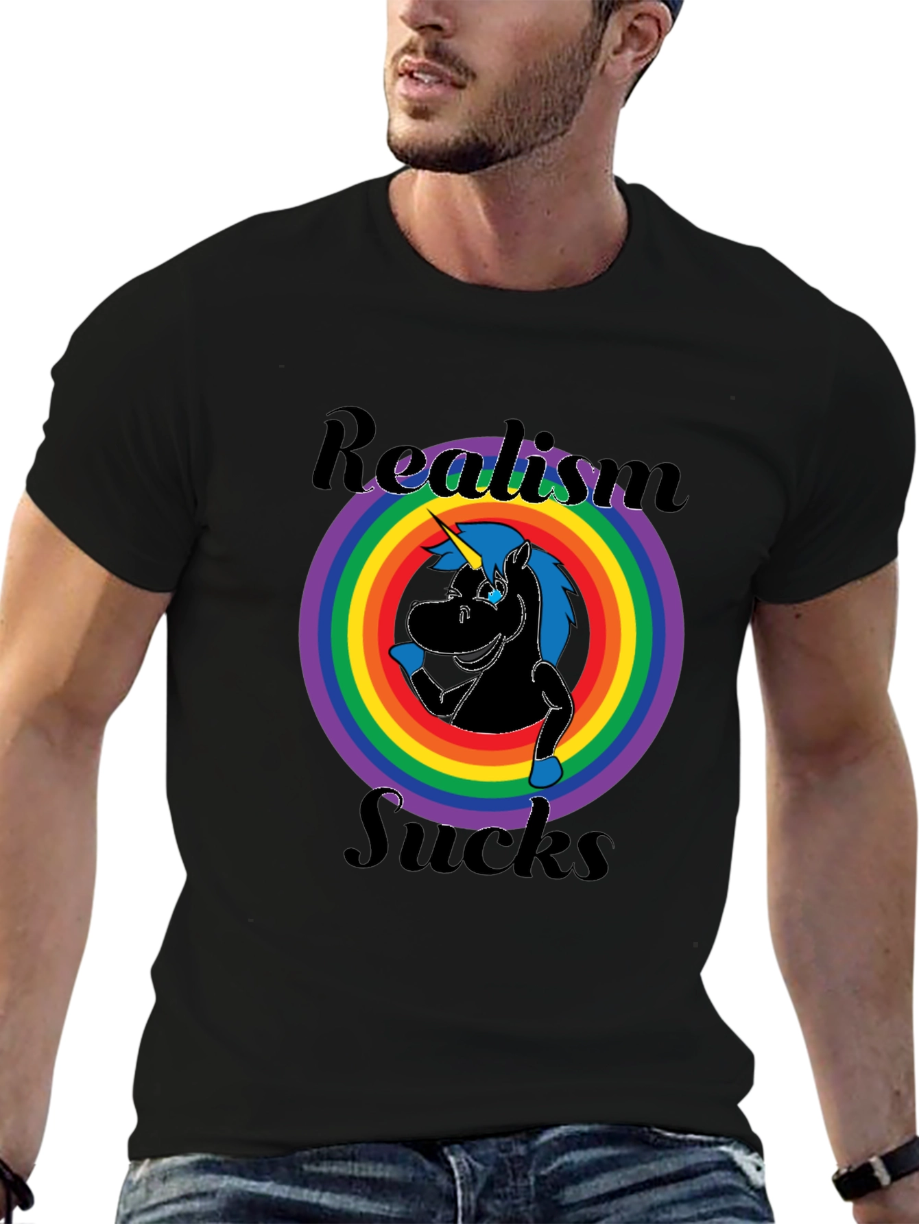 Realism Sucks Unicorn Graphic Tee