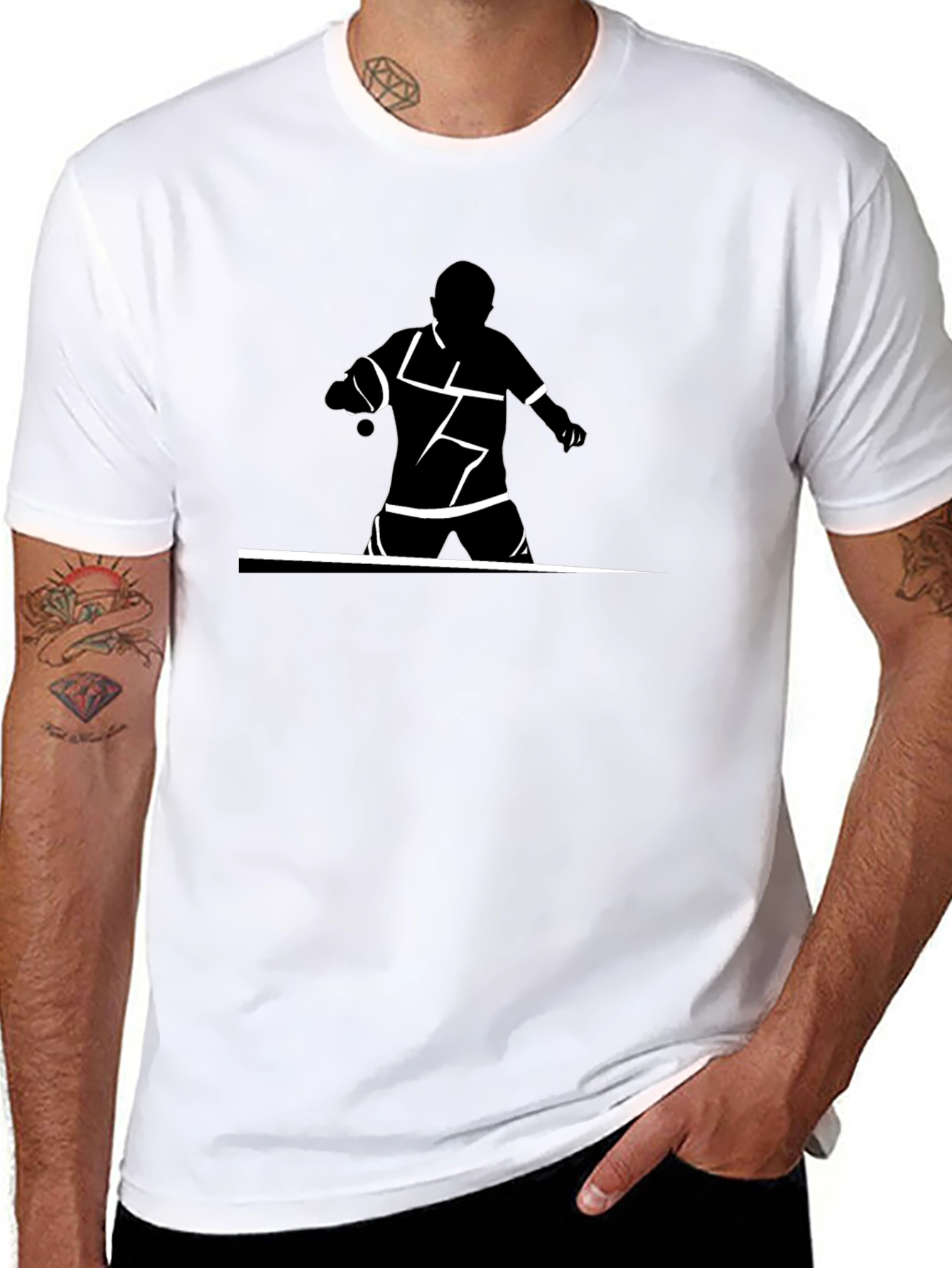 Table Tennis Graphic T-Shirt - Black Cotton Tee