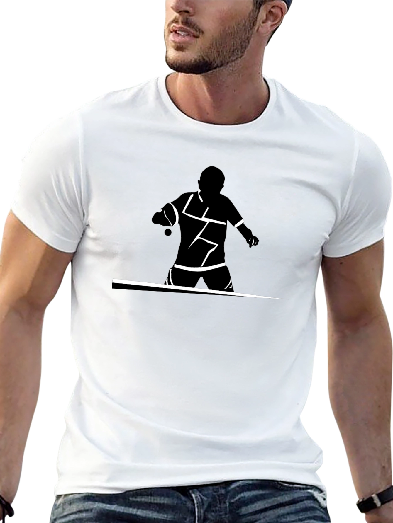 Table Tennis Graphic T-Shirt - Black Cotton Tee