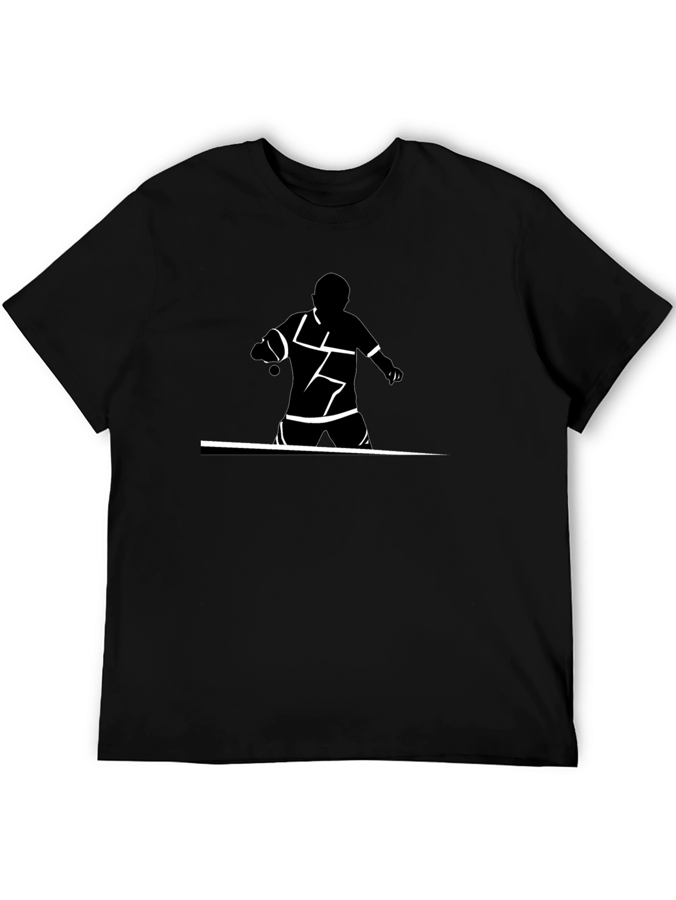 Table Tennis Graphic T-Shirt - Black Cotton Tee