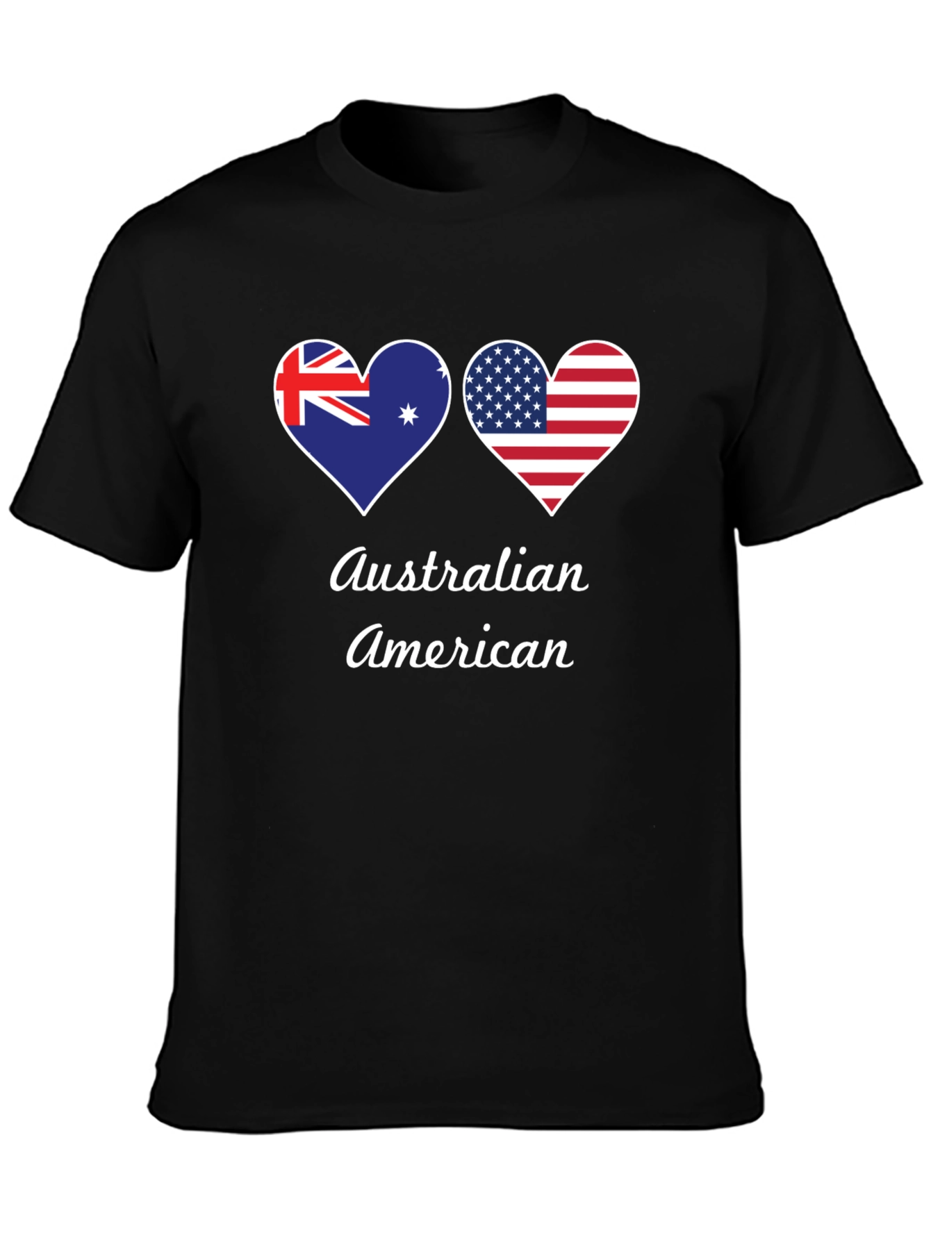 Australian American Flag Heart T-Shirt