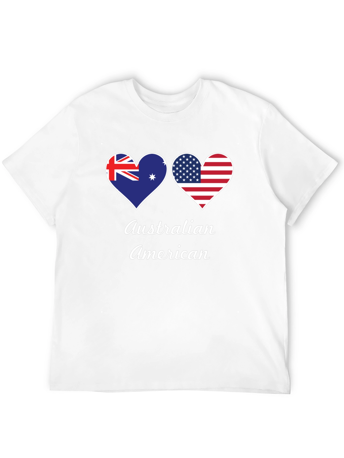 Australian American Flag Heart T-Shirt