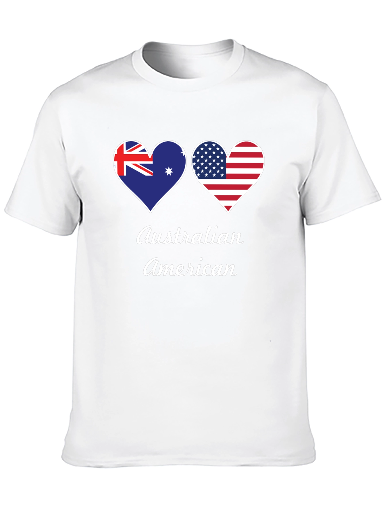 Australian American Flag Heart T-Shirt