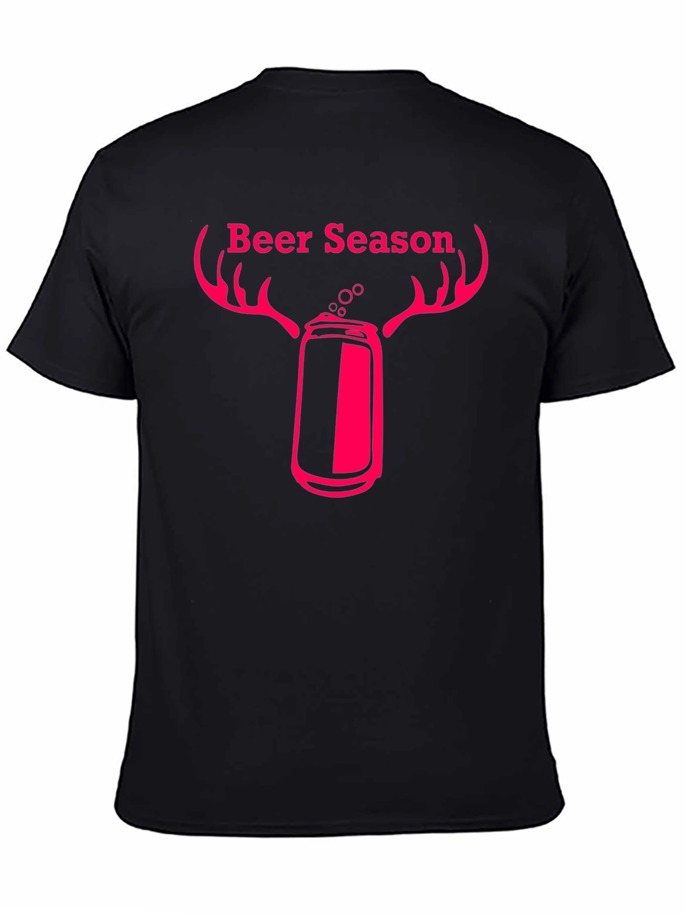 Beer Season T-Shirt with Deer Antler Beer Can Graphic