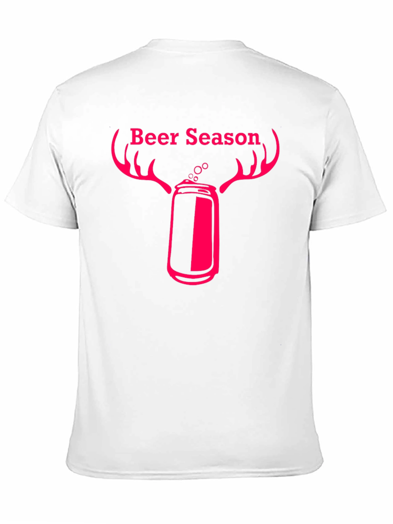Beer Season T-Shirt with Deer Antler Beer Can Graphic