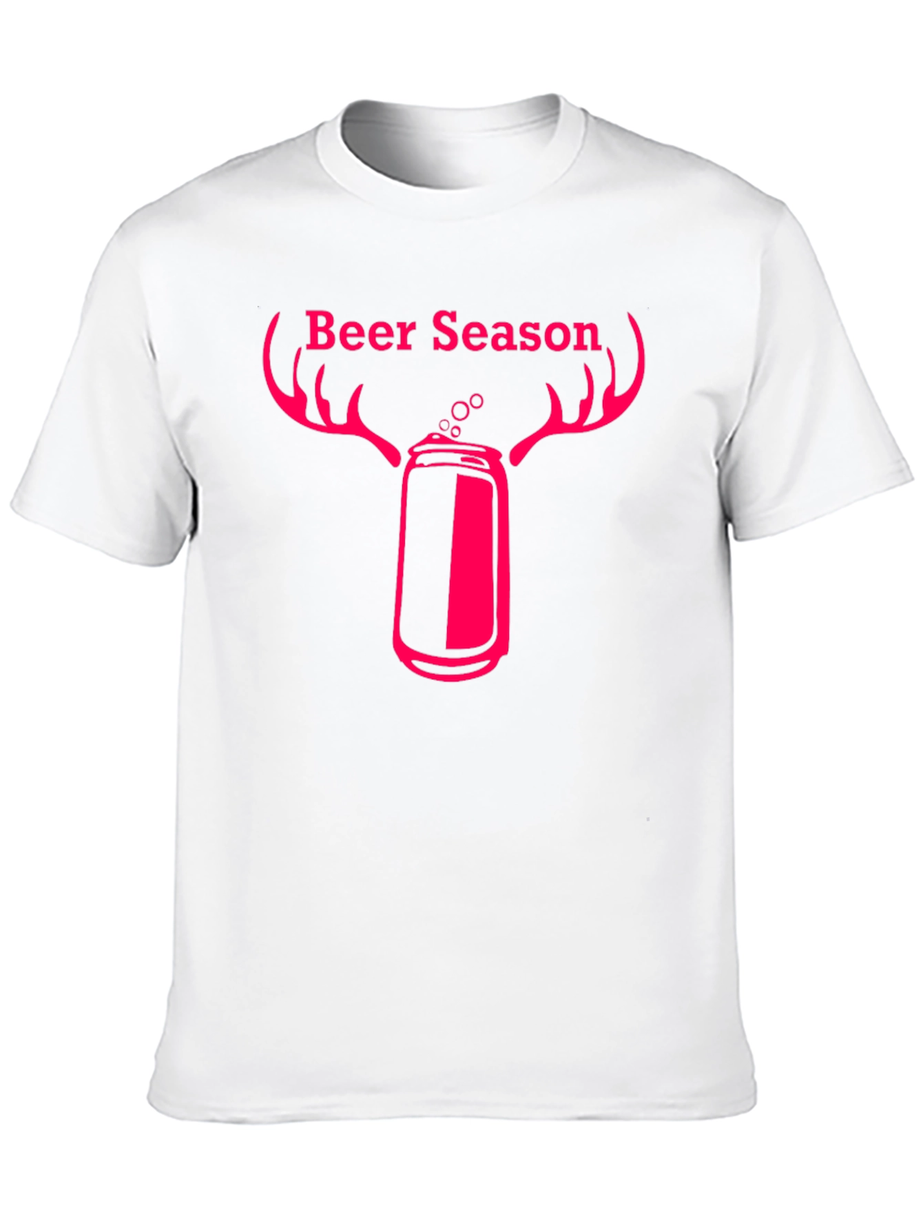 Beer Season T-Shirt with Deer Antler Beer Can Graphic