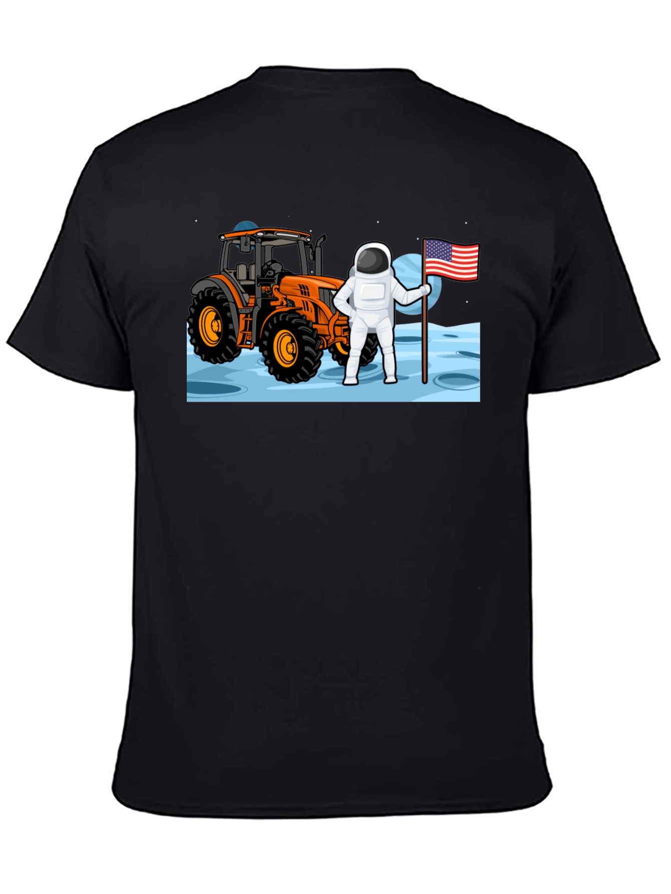 Astronaut Tractor Moon T-Shirt