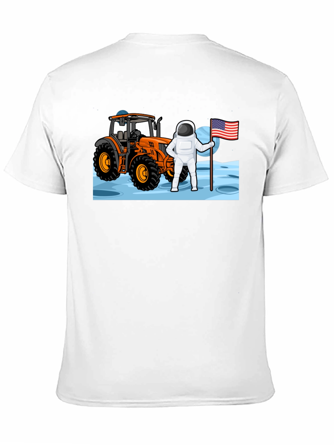 Astronaut Tractor Moon T-Shirt