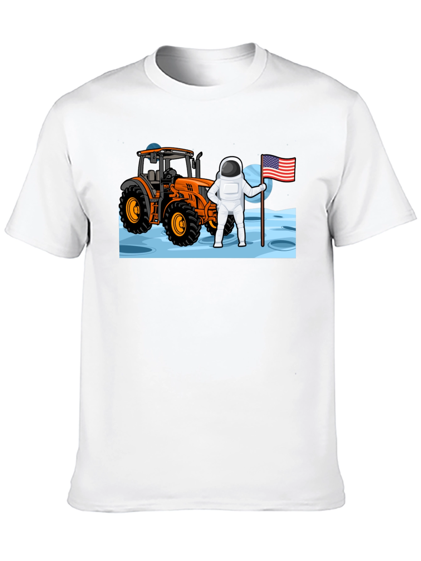 Astronaut Tractor Moon T-Shirt