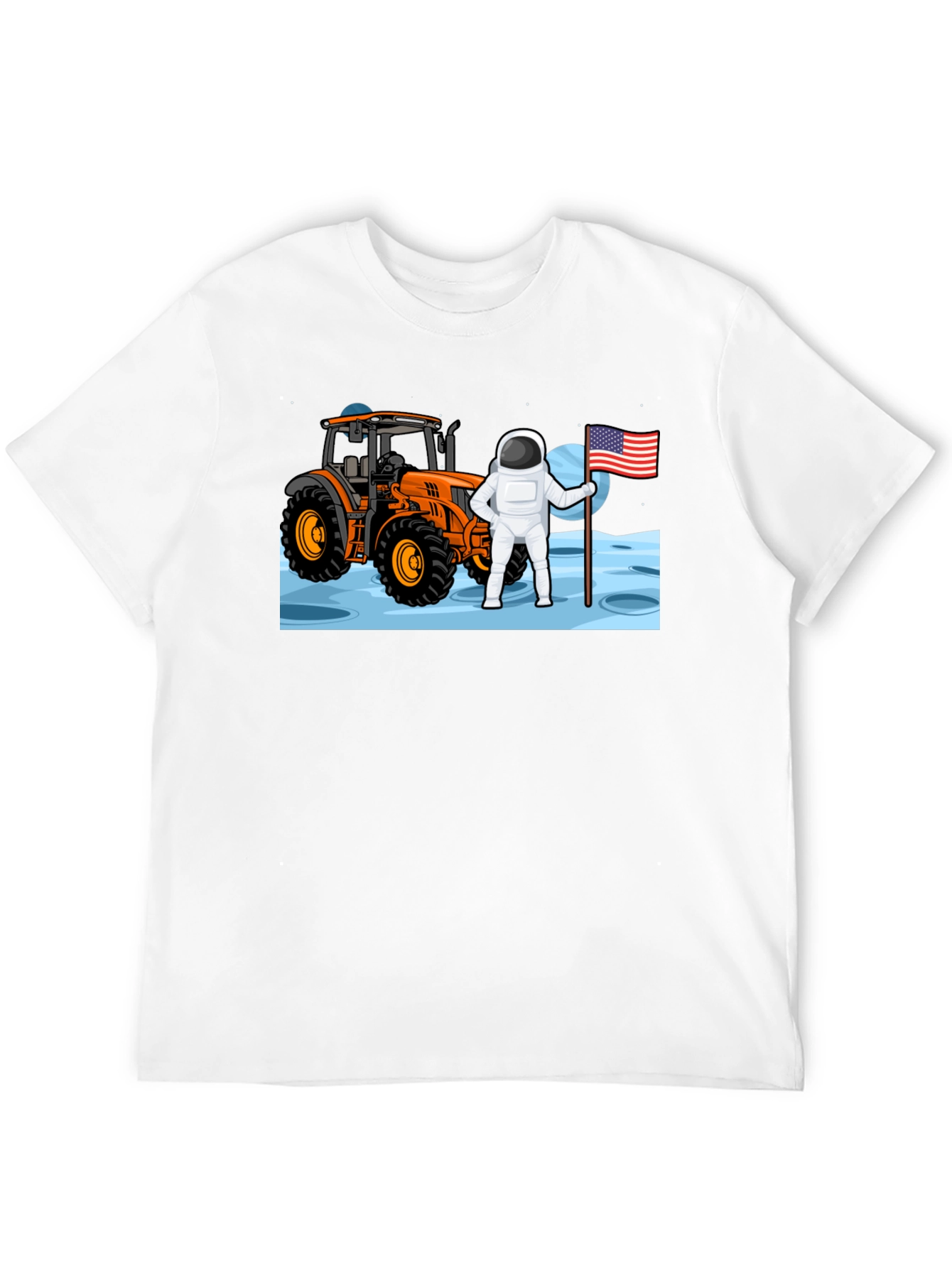 Astronaut Tractor Moon T-Shirt