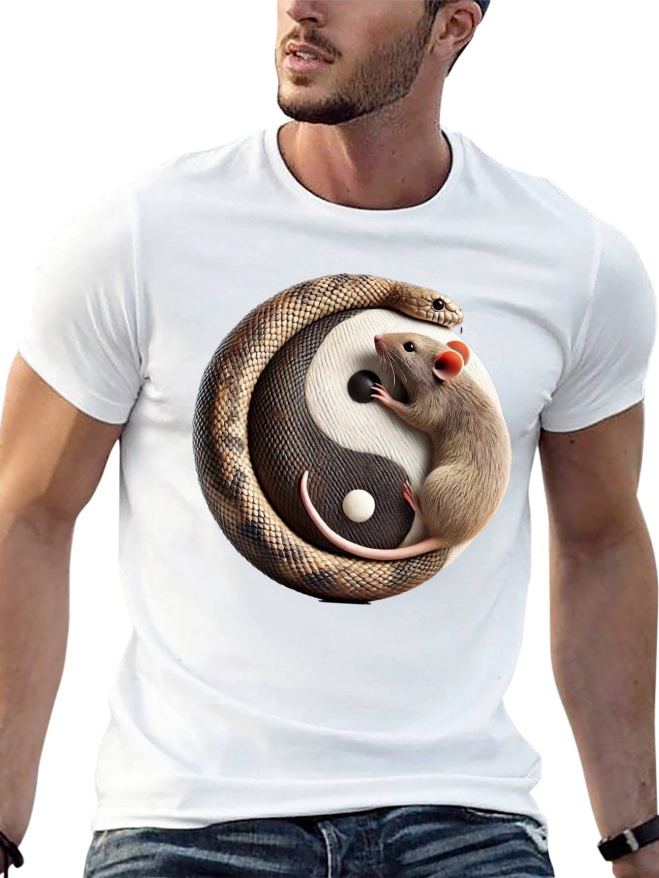 Yin Yang Snake & Rat Graphic Tee