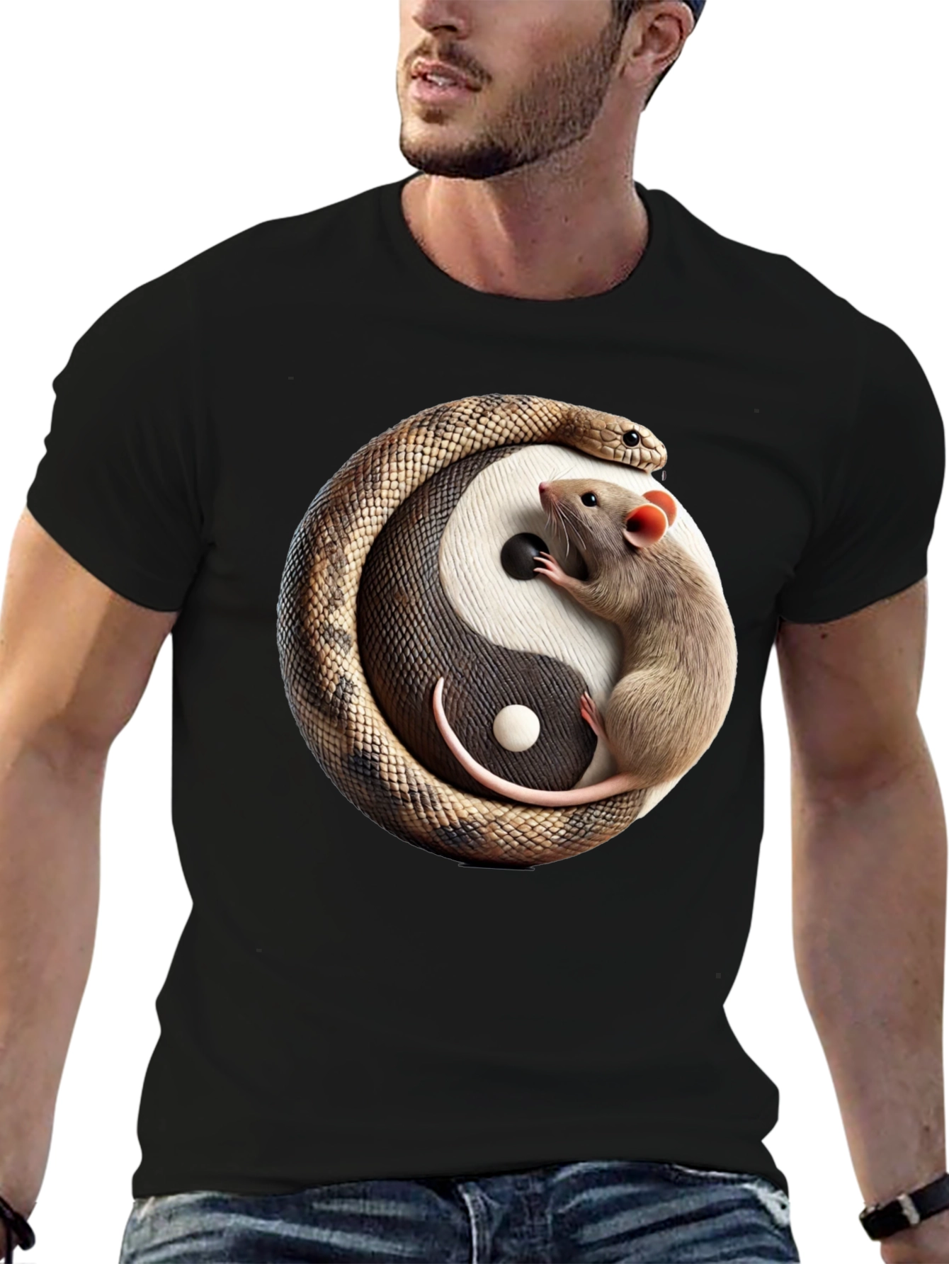 Yin Yang Snake & Rat Graphic Tee
