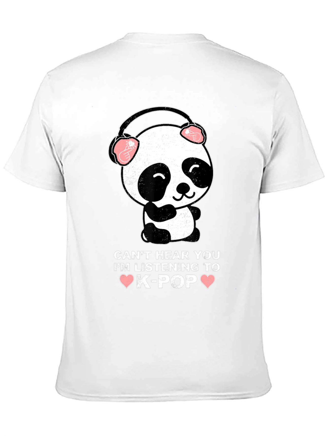 K-Pop Panda Graphic Tee - Cant Hear You T-Shirt