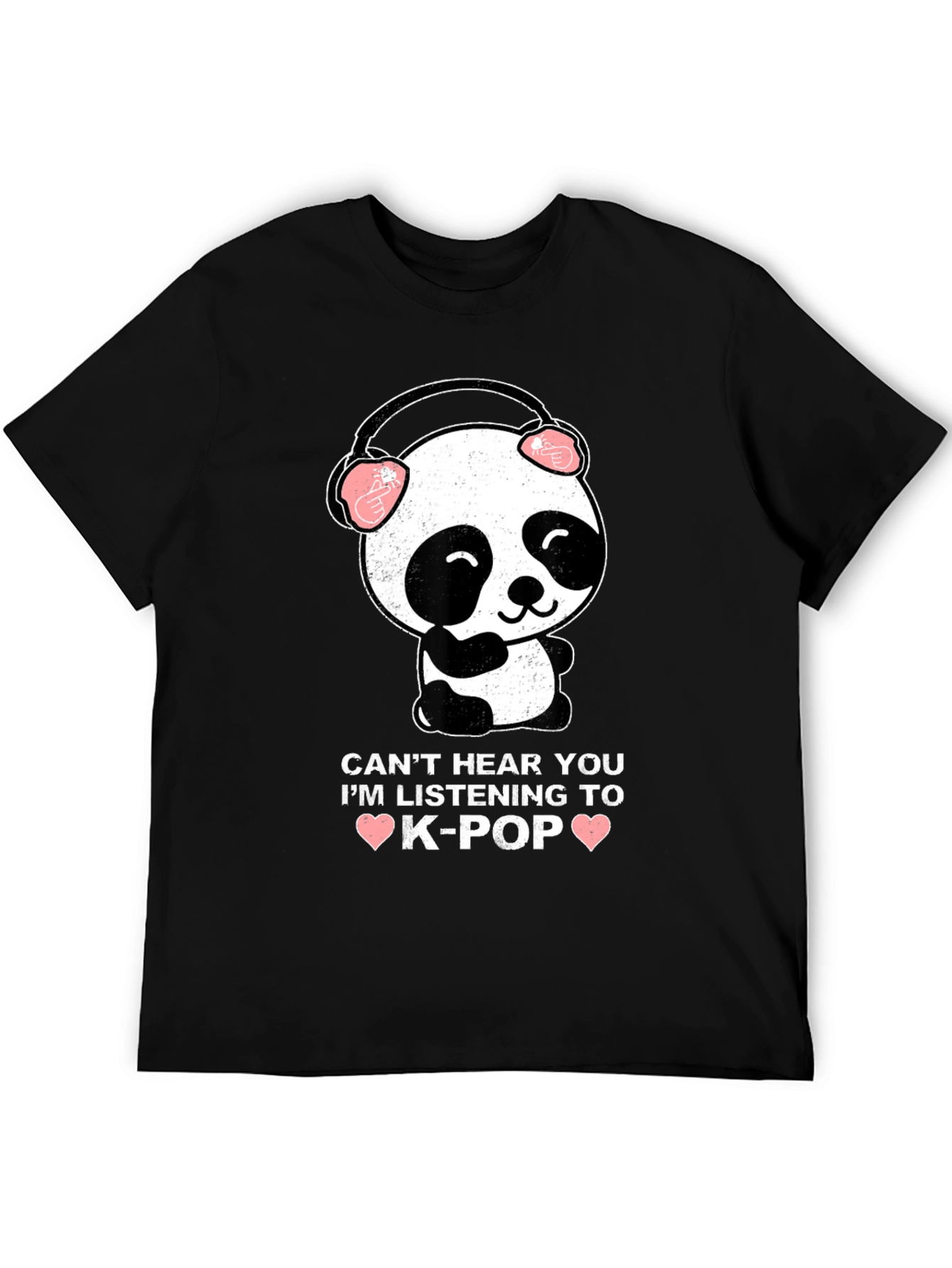 K-Pop Panda Graphic Tee - Cant Hear You T-Shirt