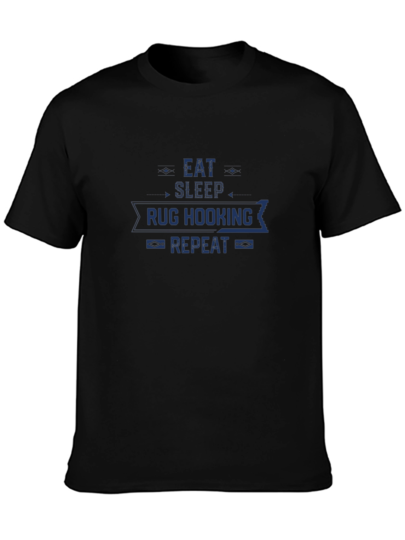Eat Sleep Rug Hooking Repeat Black Graphic Tee
