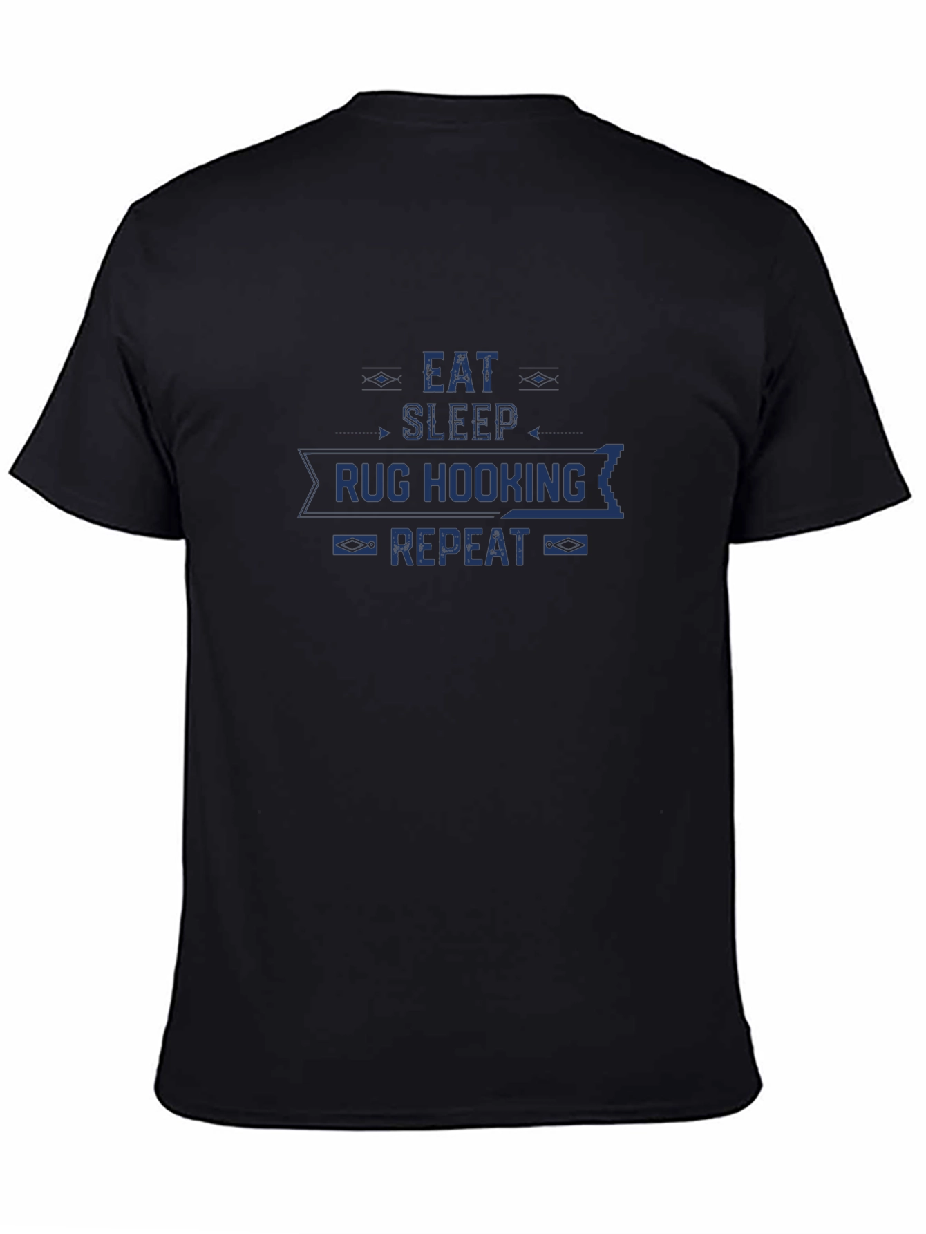 Eat Sleep Rug Hooking Repeat Black Graphic Tee