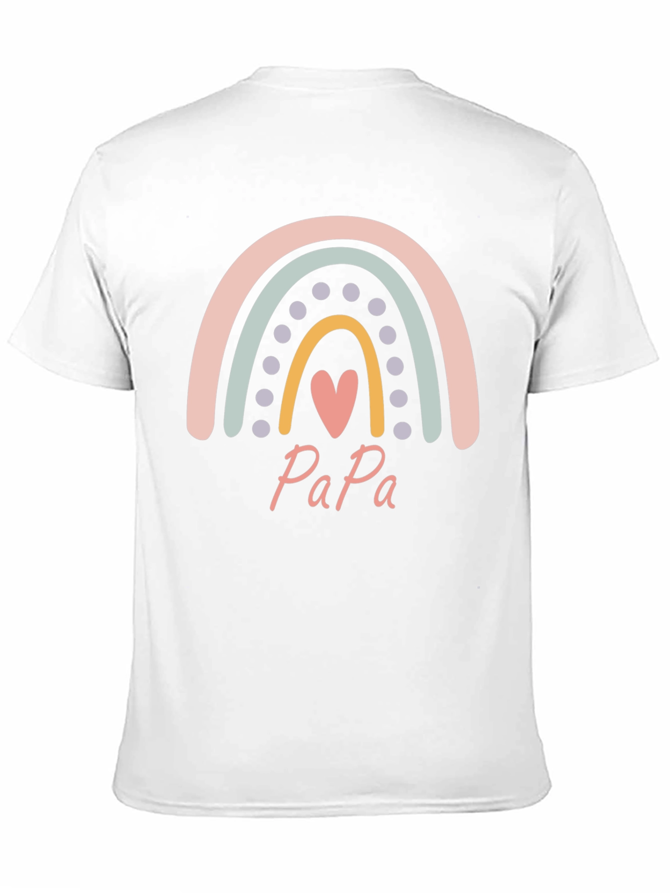 Papa Rainbow Heart T-Shirt - Fathers Day Gift