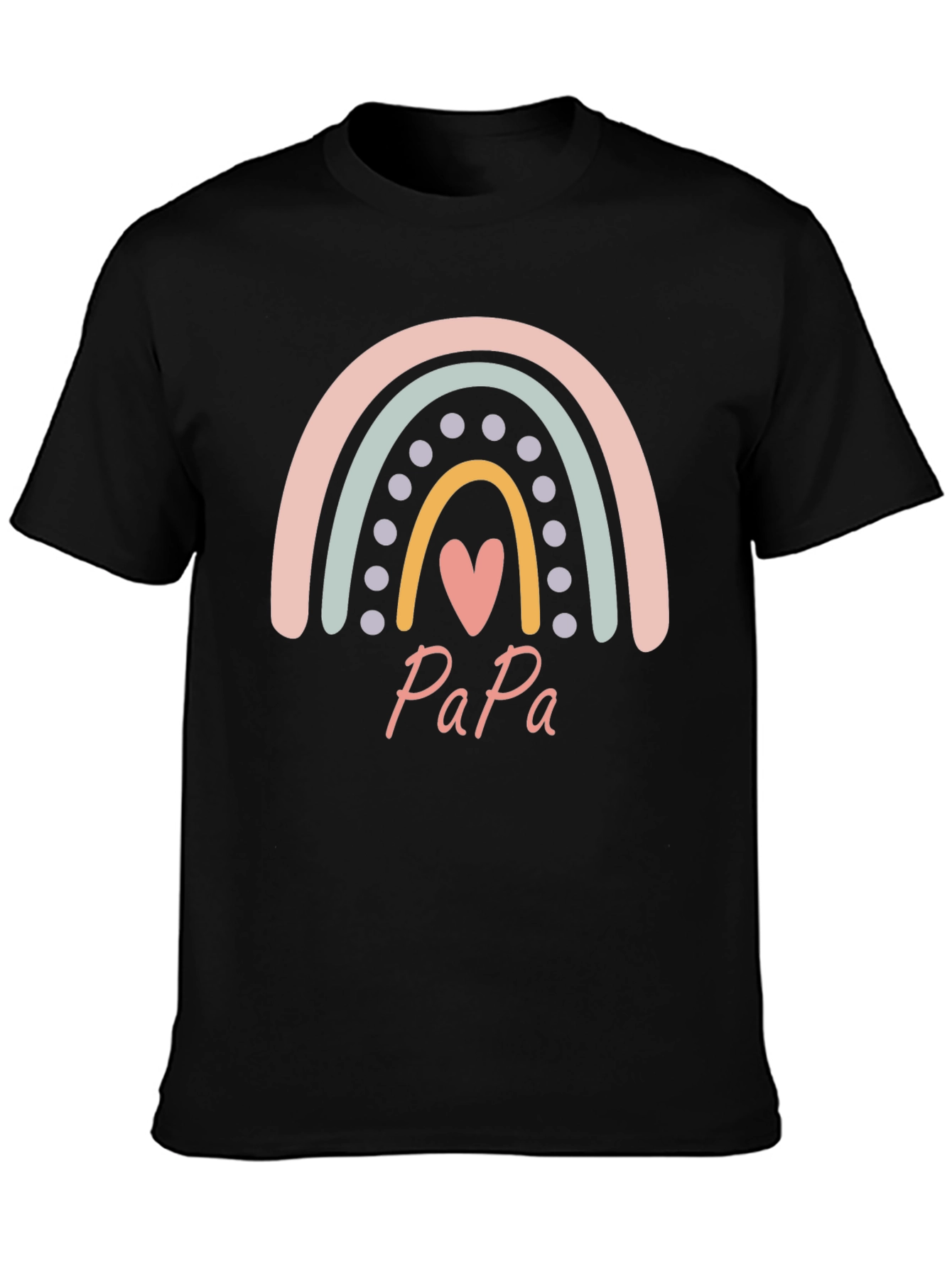 Papa Rainbow Heart T-Shirt - Fathers Day Gift