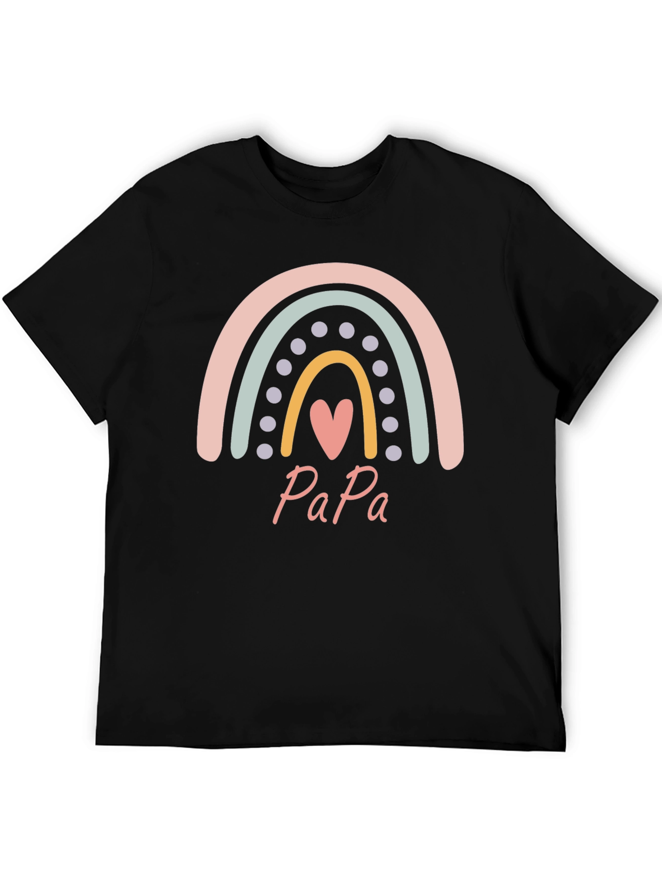 Papa Rainbow Heart T-Shirt - Fathers Day Gift